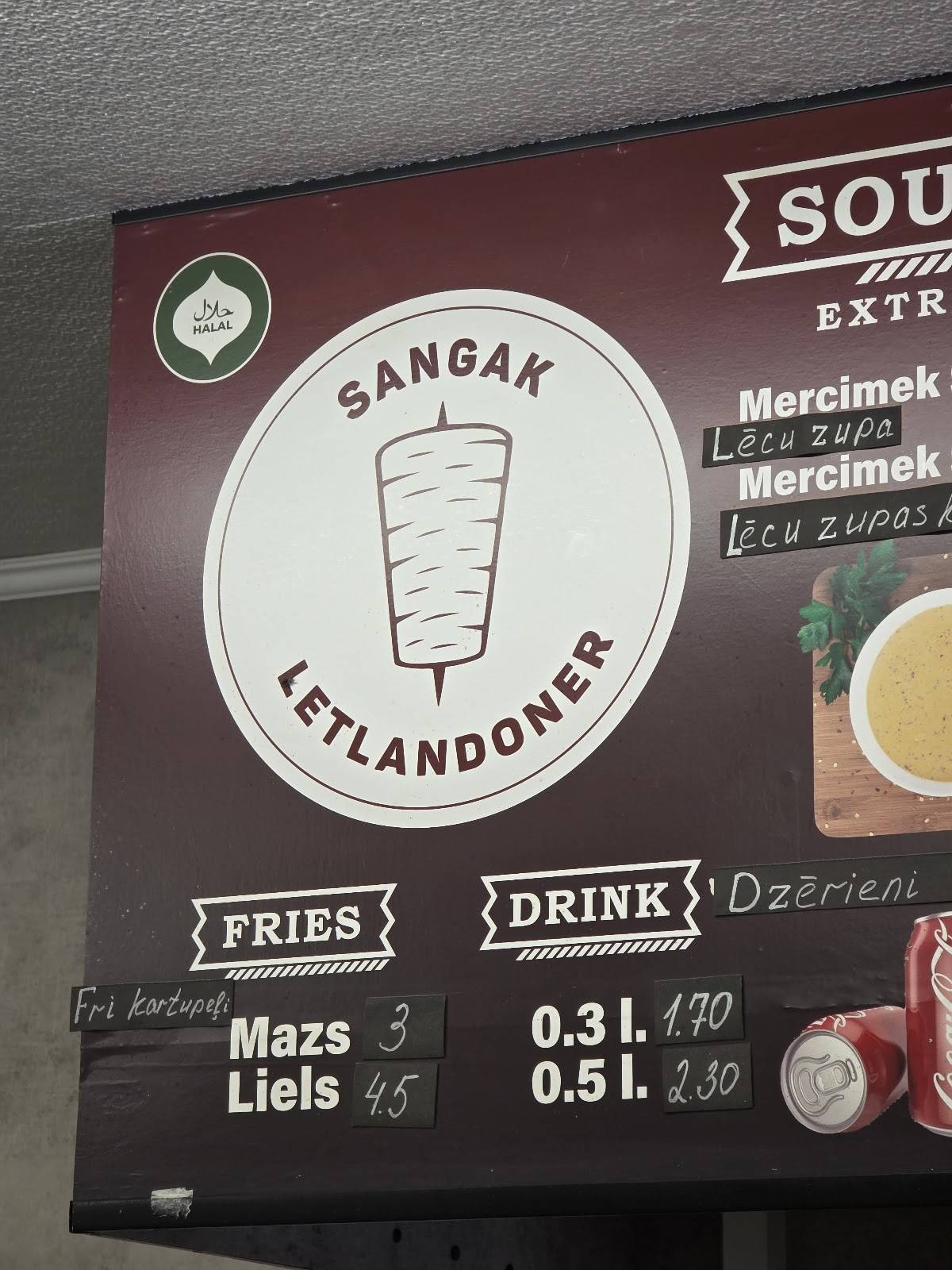 SANGAK LETTLANDONER TERBATAS меню