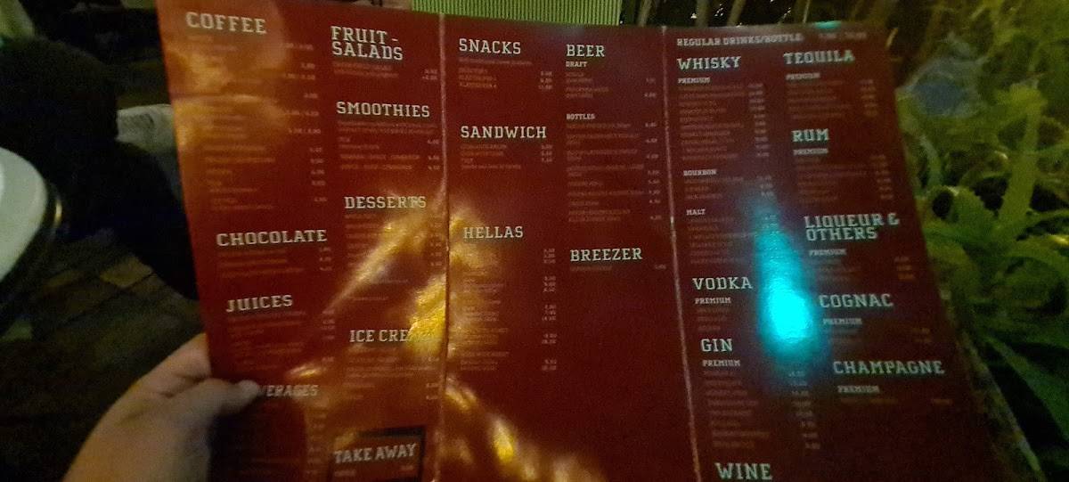 SANTE ROCK BAR меню