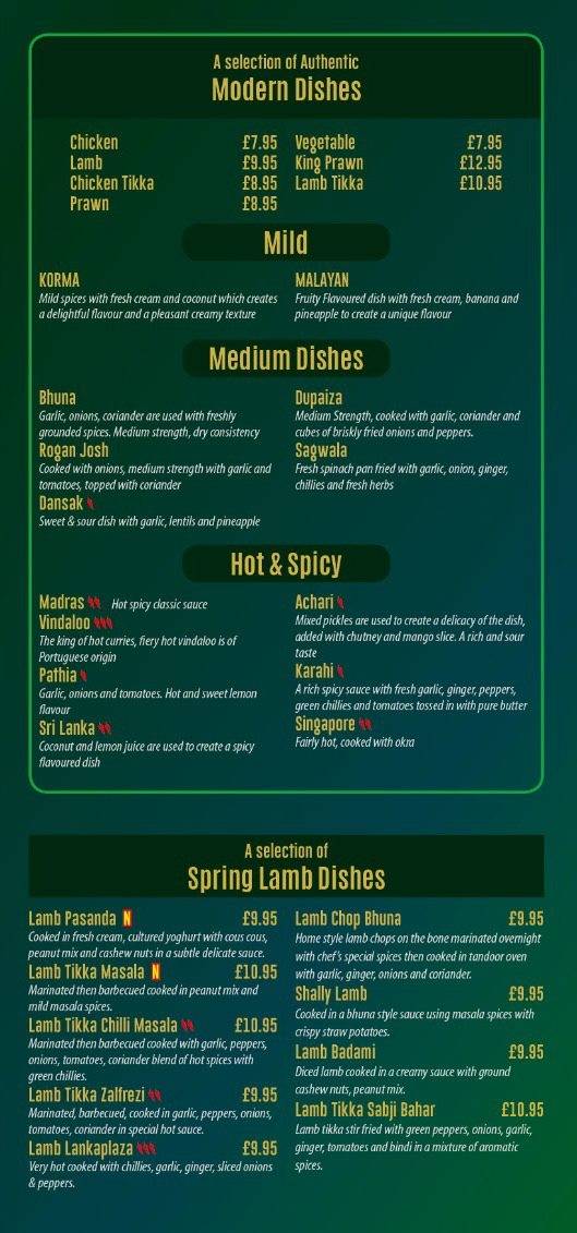 Samrat Indian Dining Room & Takeaway меню