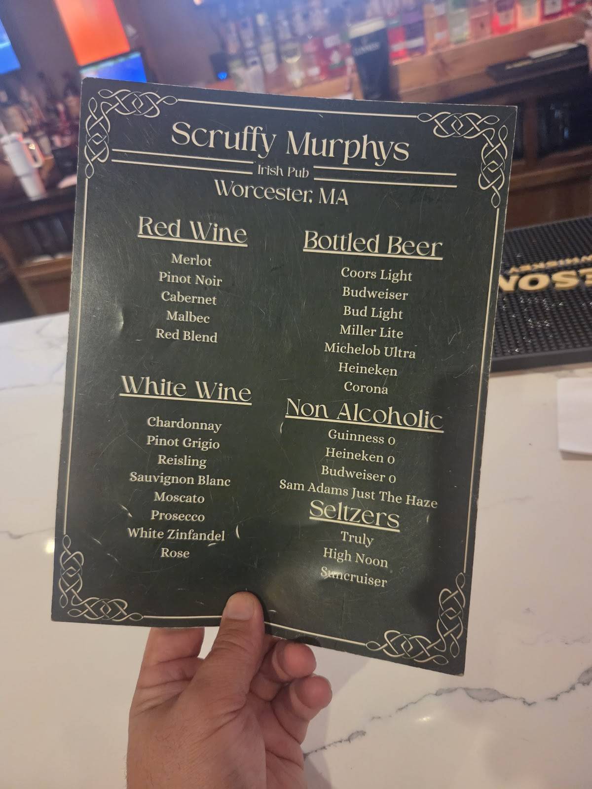 Scruffy Murphys меню