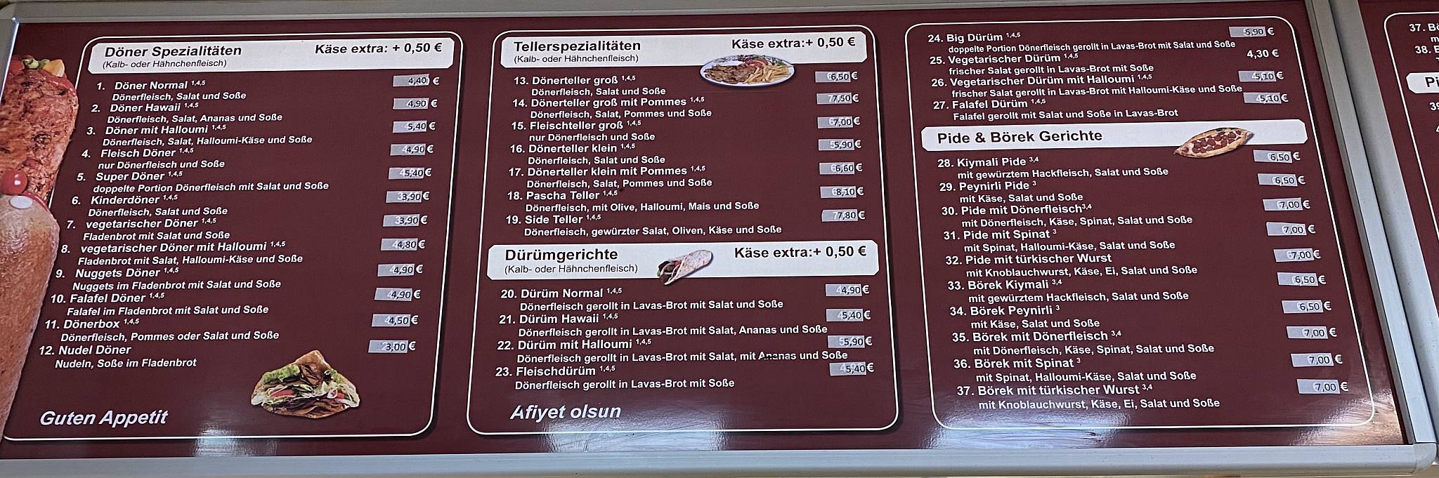 Side Kebaphaus меню