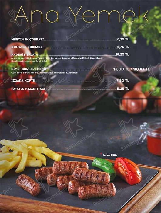 Simit Sarayı меню