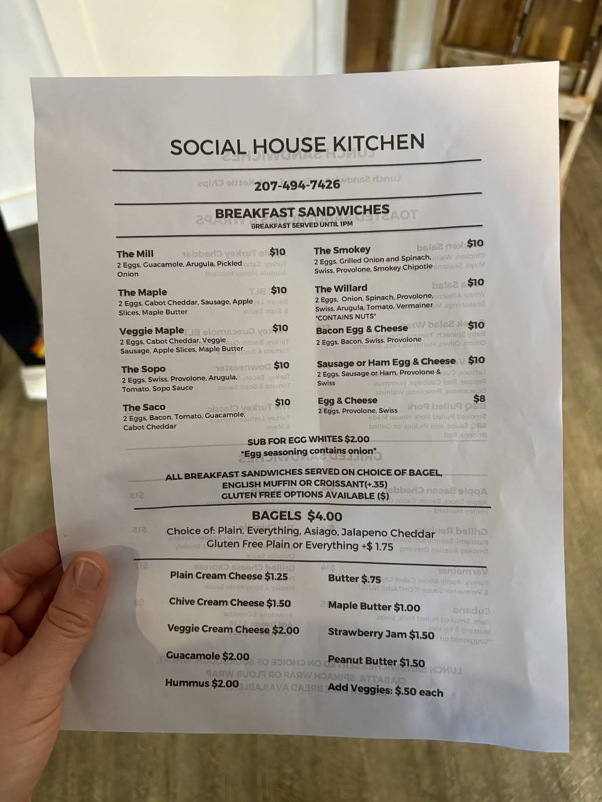 Social House Kitchen меню