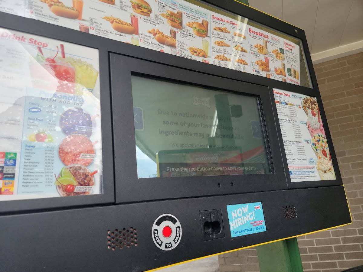 Sonic Drive-In меню