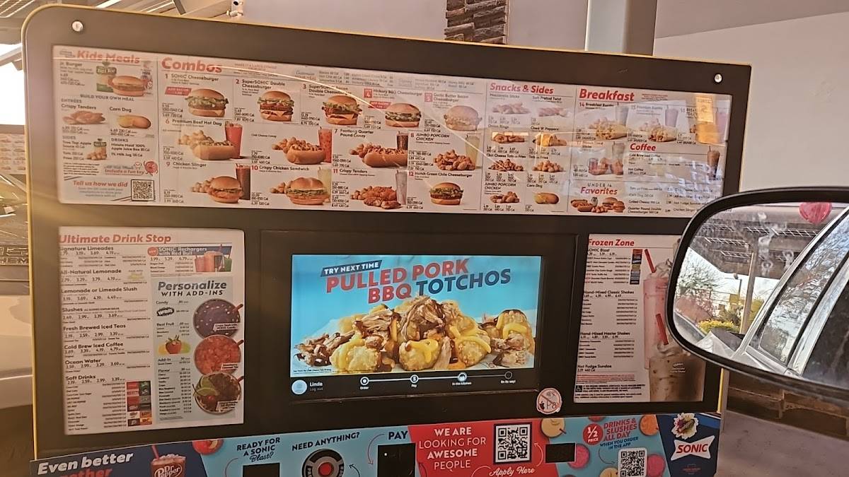 Sonic Drive-In меню