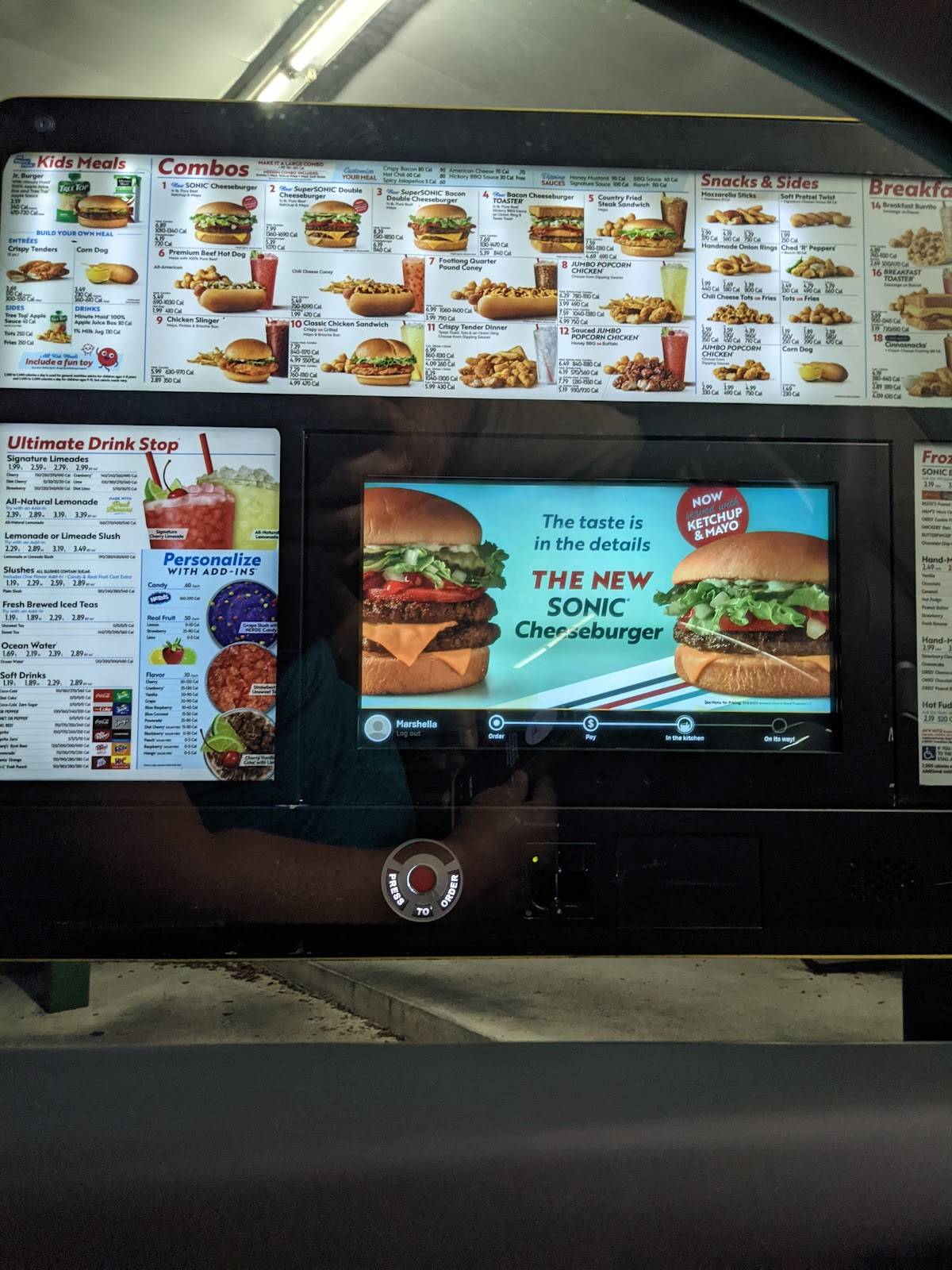 Sonic Drive-In меню