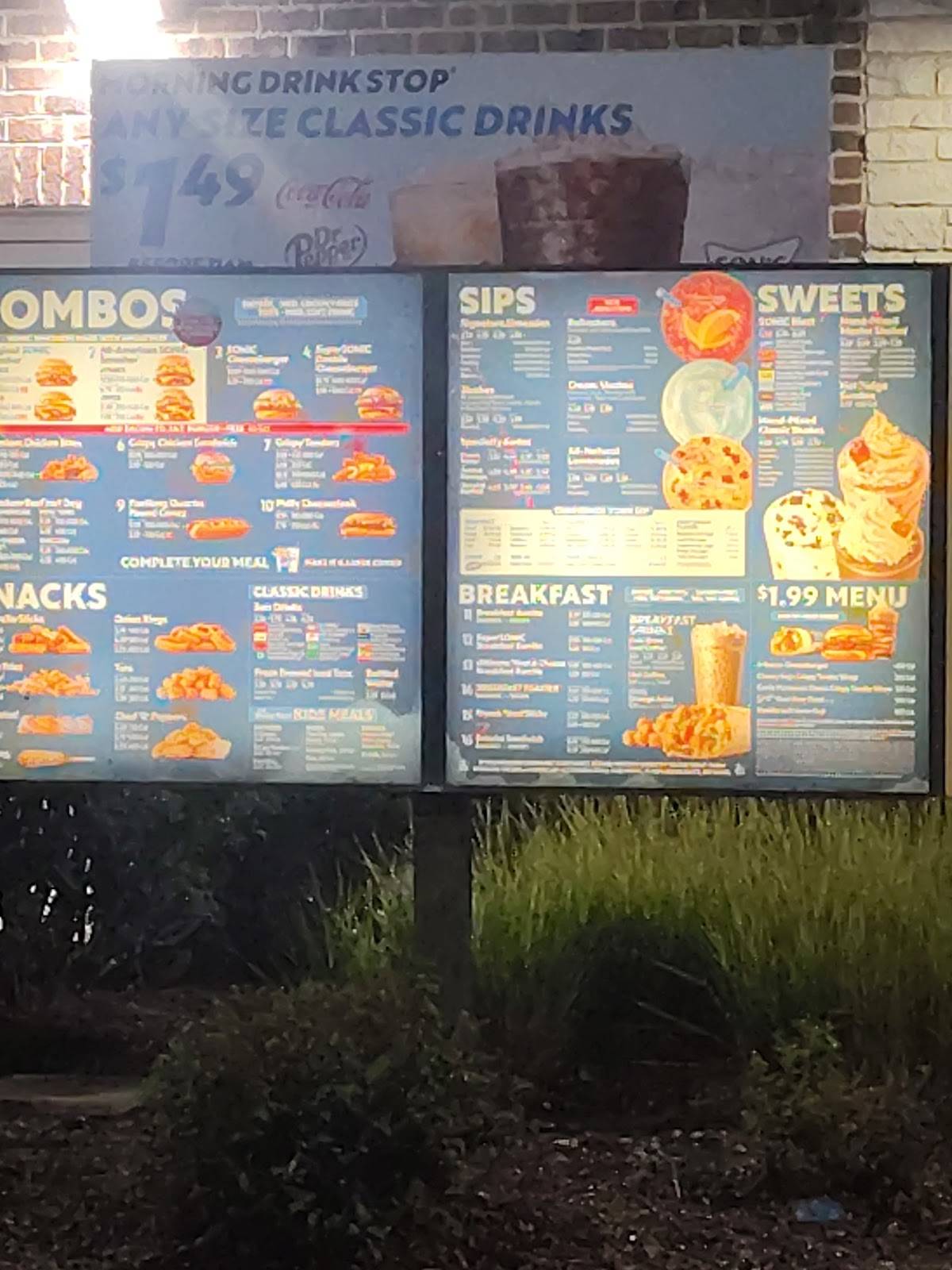 Sonic Drive-In меню
