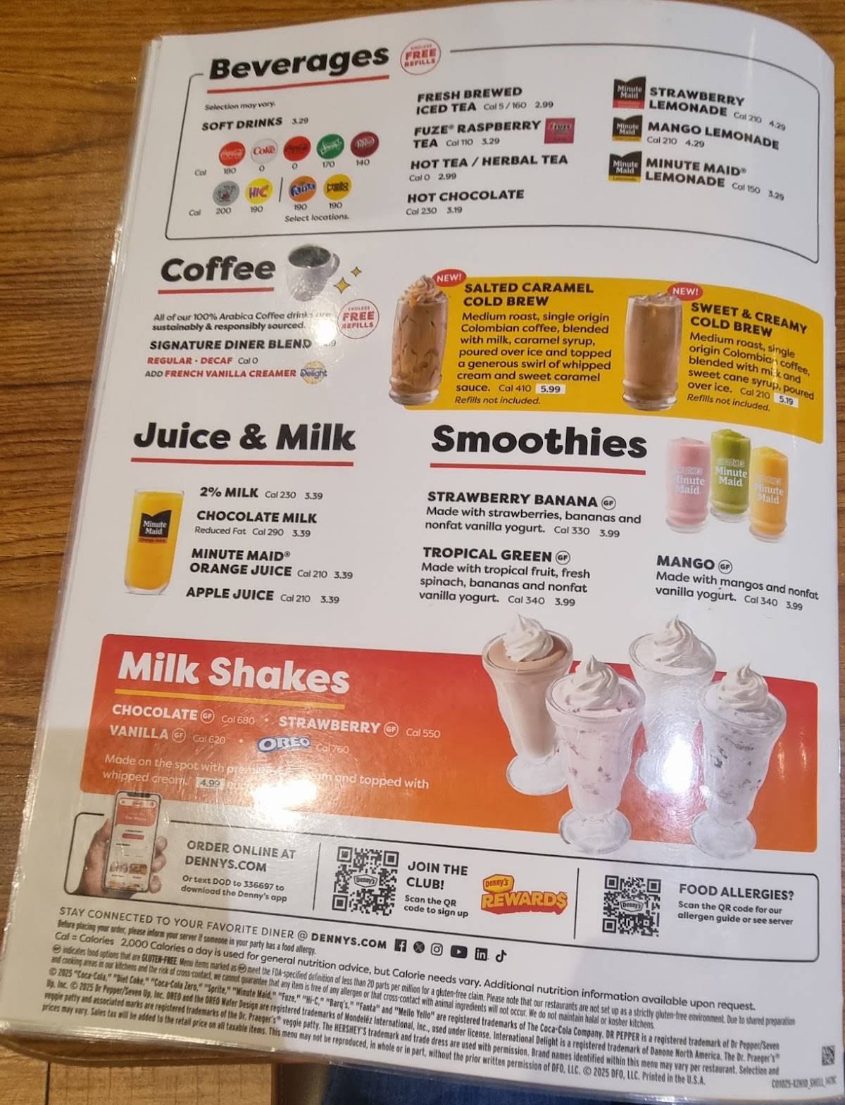 Denny's Restaurant меню