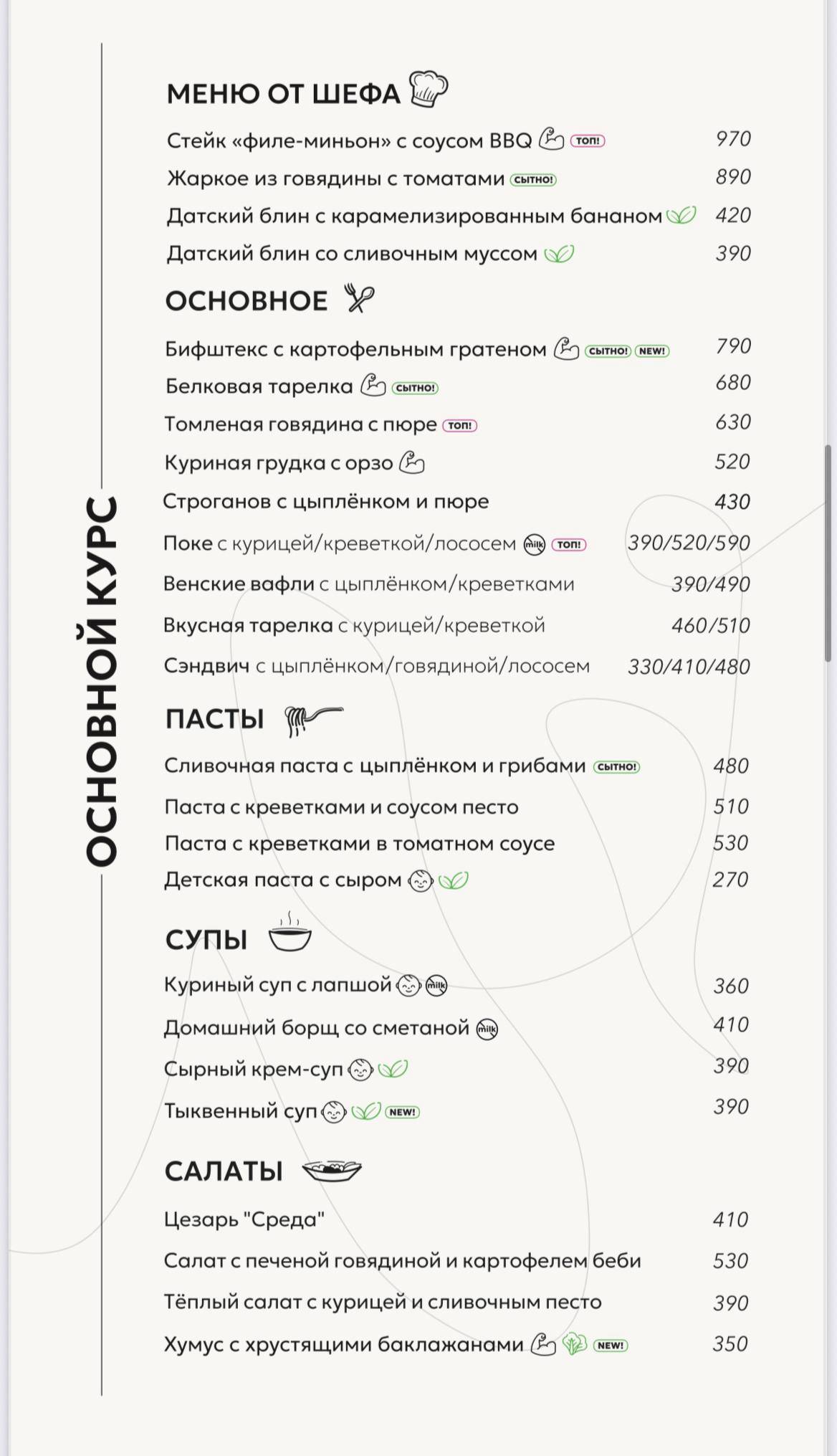Среда меню