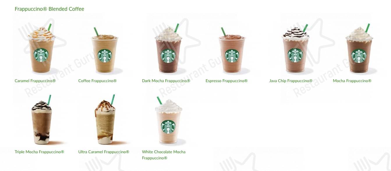 Starbucks Rothwell меню