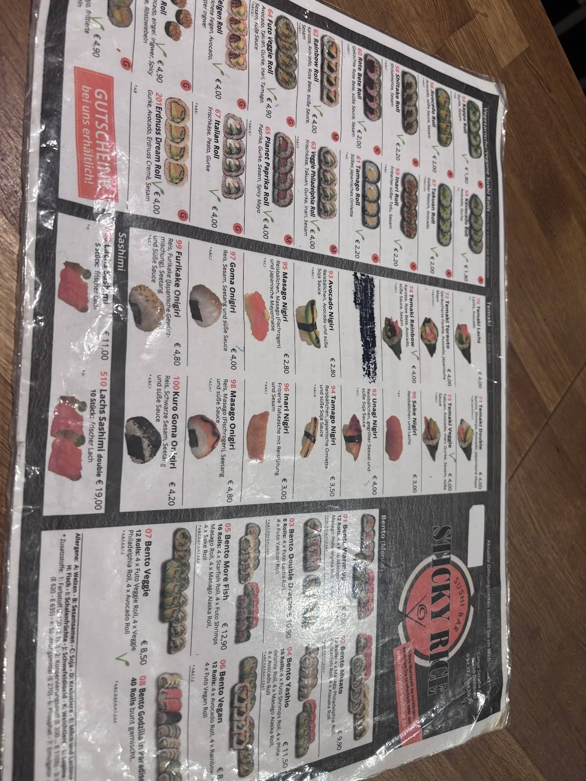 Sticky Rice Sushi Bar меню