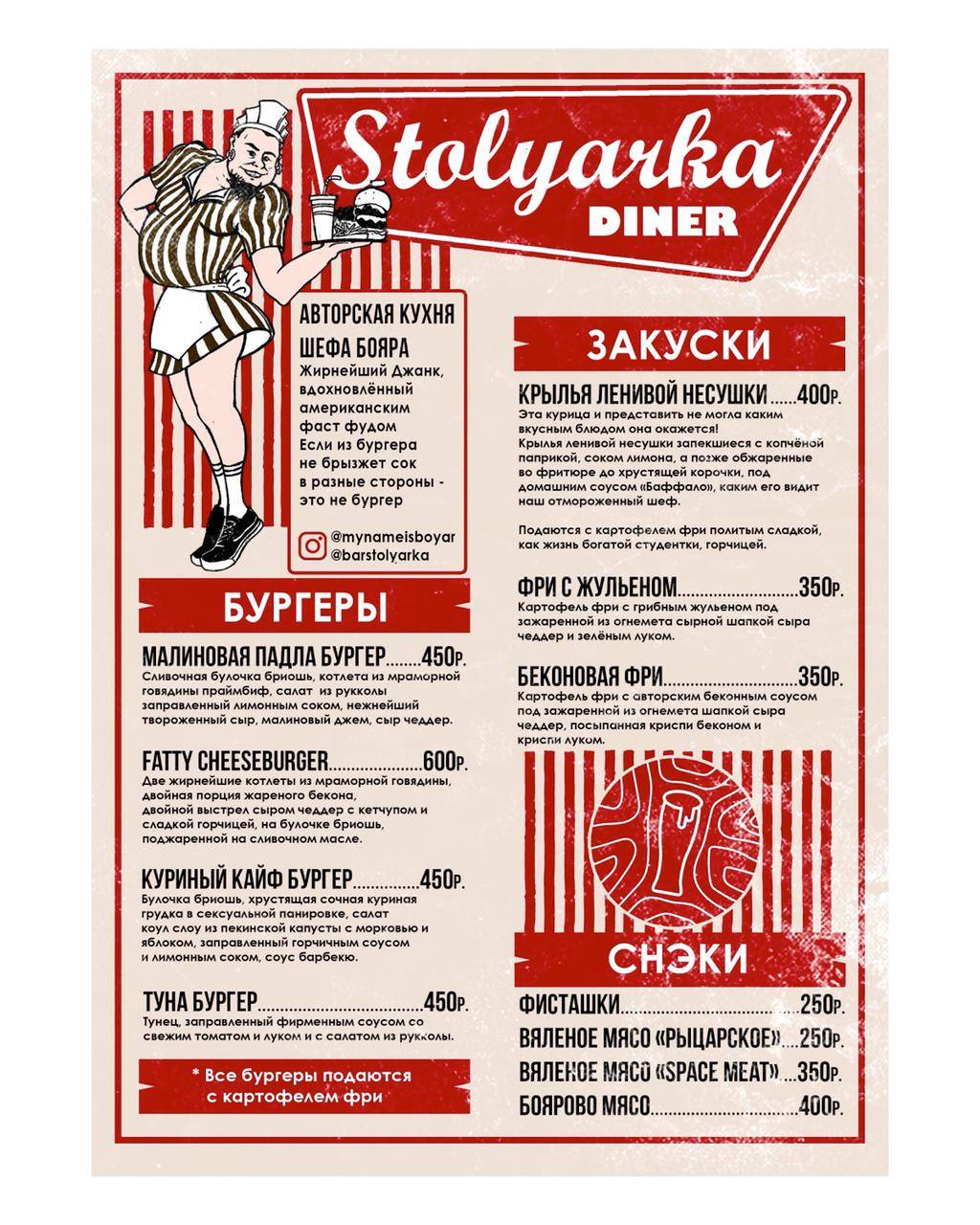 Столярка меню