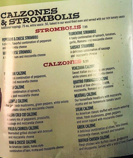 Stromboli's Express меню