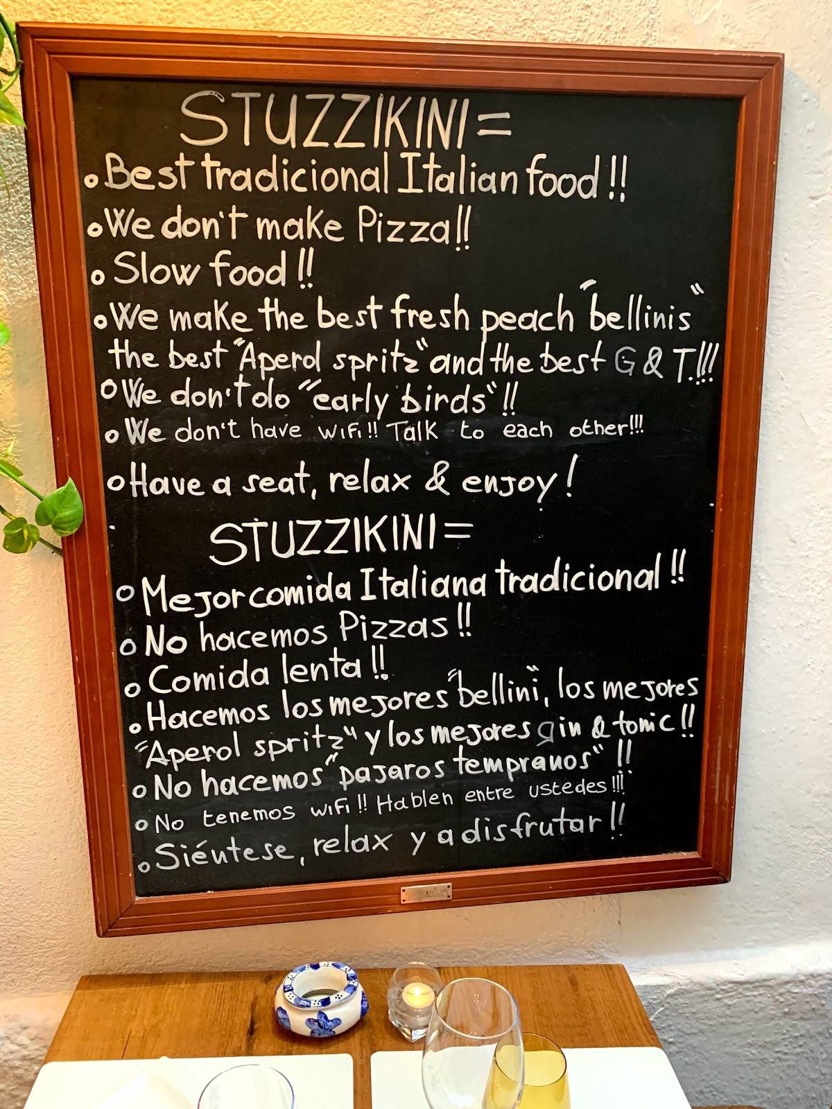 Stuzzikini меню