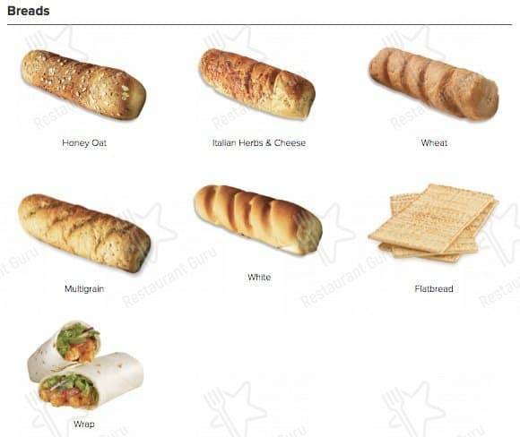 Subway меню