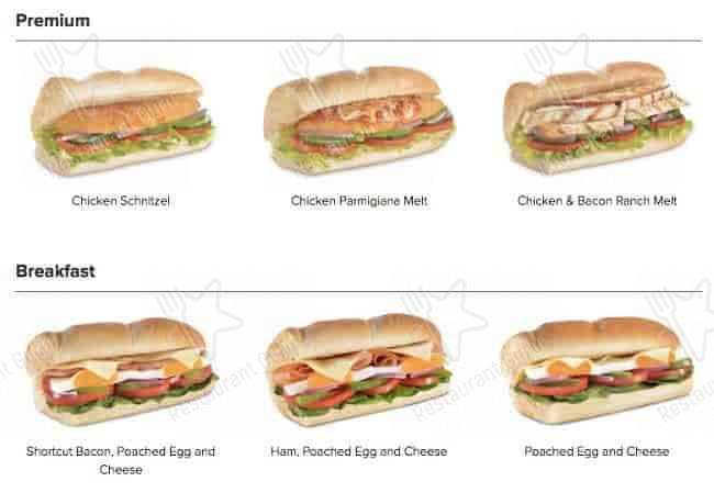 Subway Restaurant меню