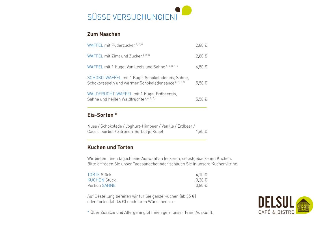 DELSUL - Café & Bistro меню