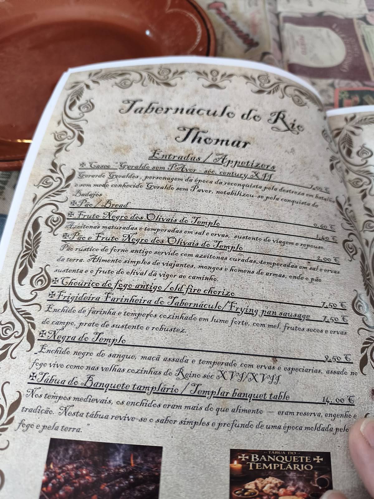 Tabernaculo do Rio меню