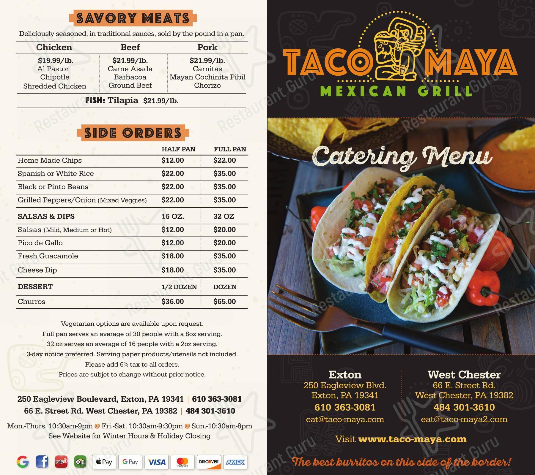 Меню ресторана Taco Maya Mexican Grill Exton - Меню напитков