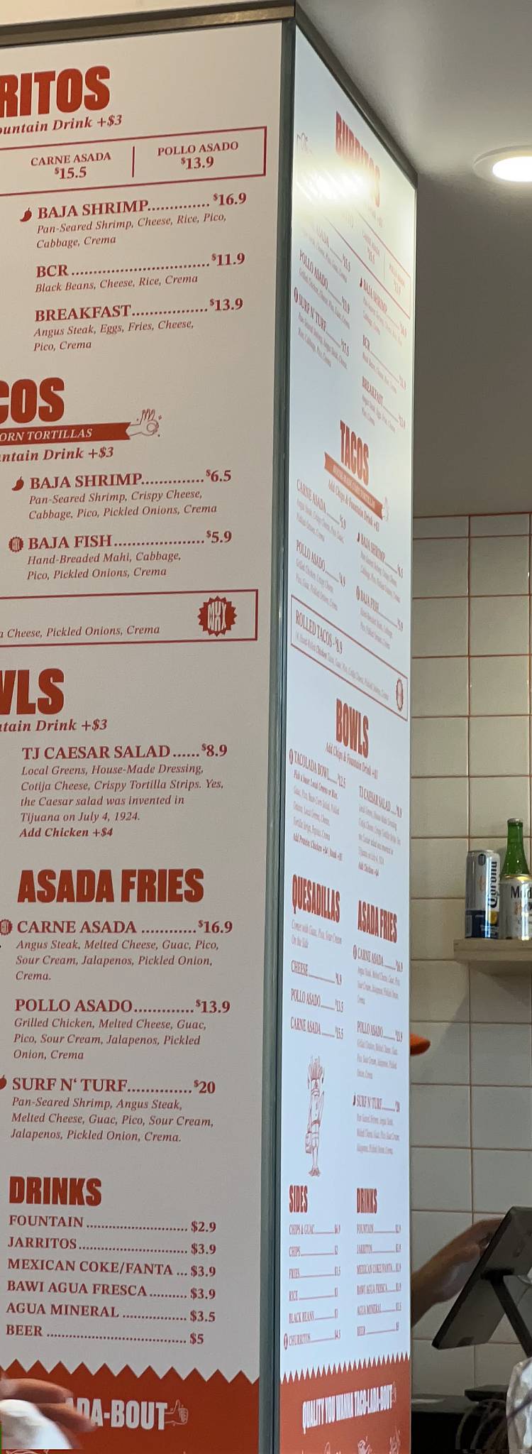 Tacolada меню