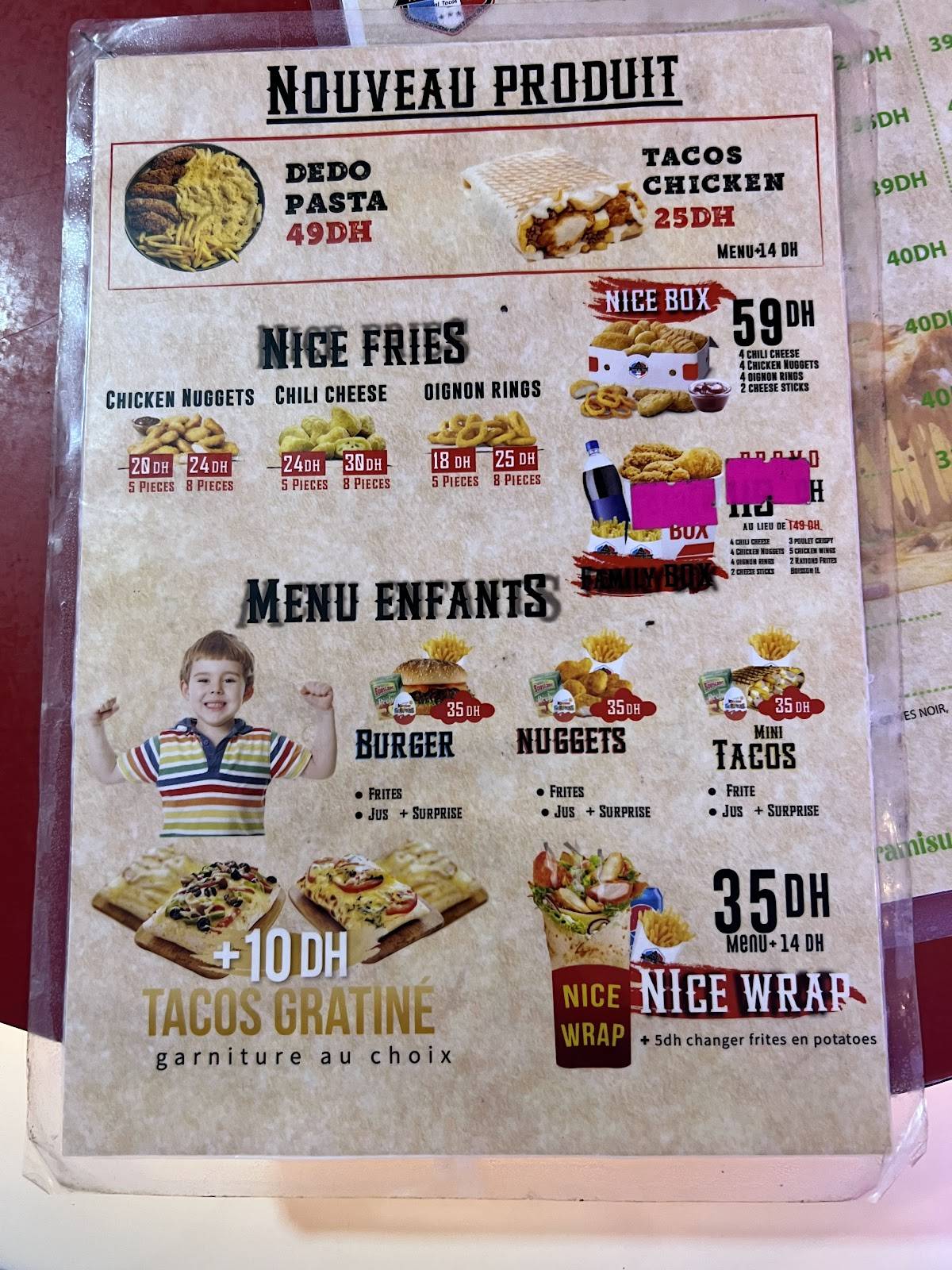 Tacos de Nice (Centre) меню