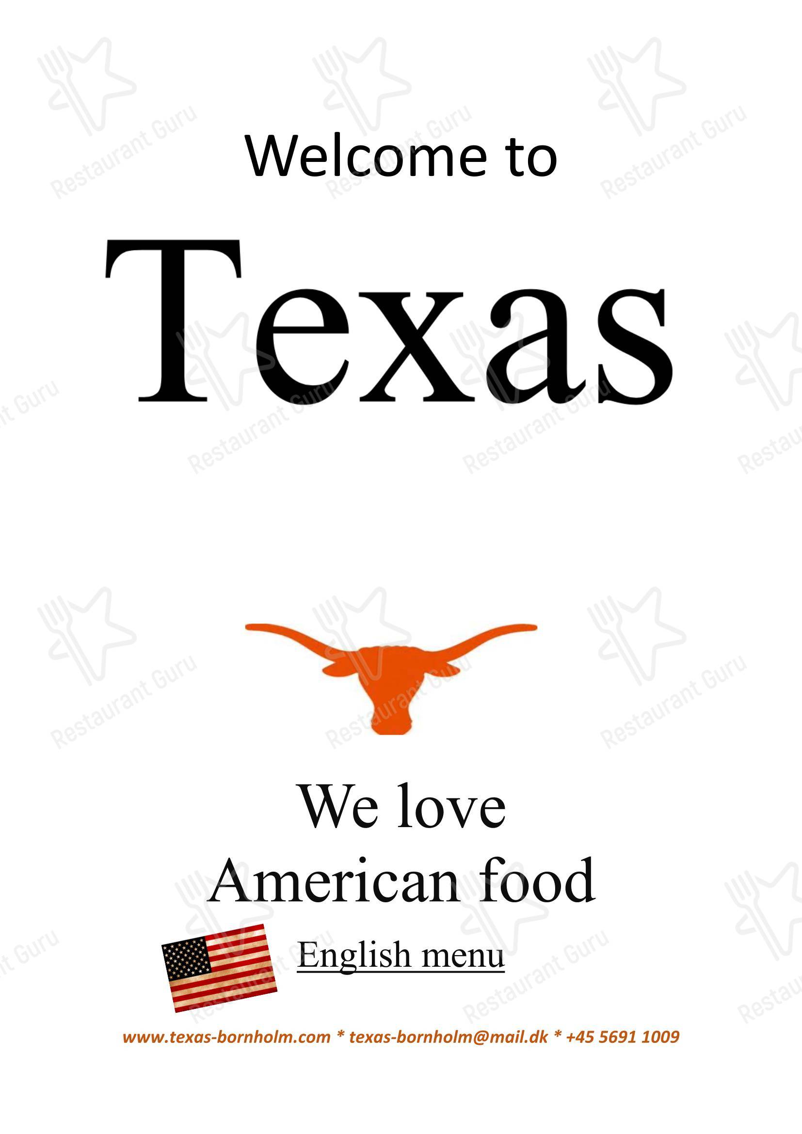 Texas Bornholm в Рённе - Меню
