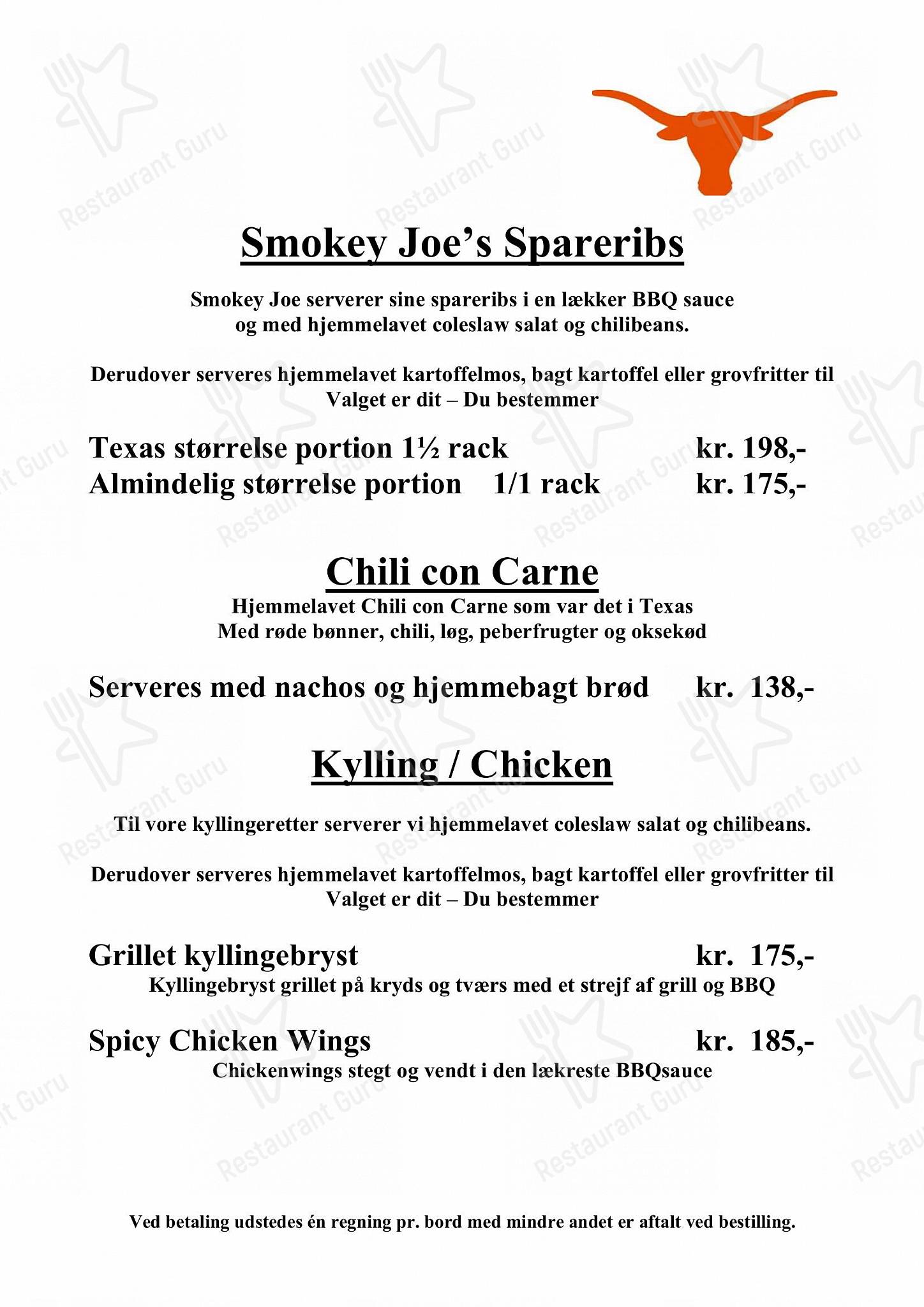Texas Bornholm в Рённе - Wine Menu