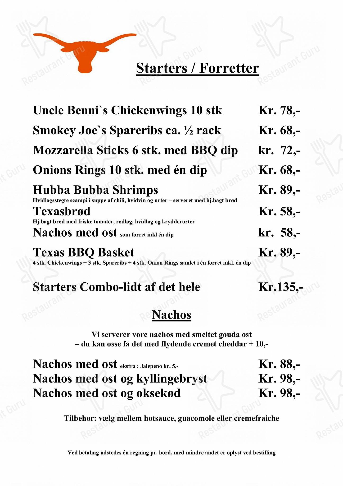 Texas Bornholm в Рённе - Wine Menu