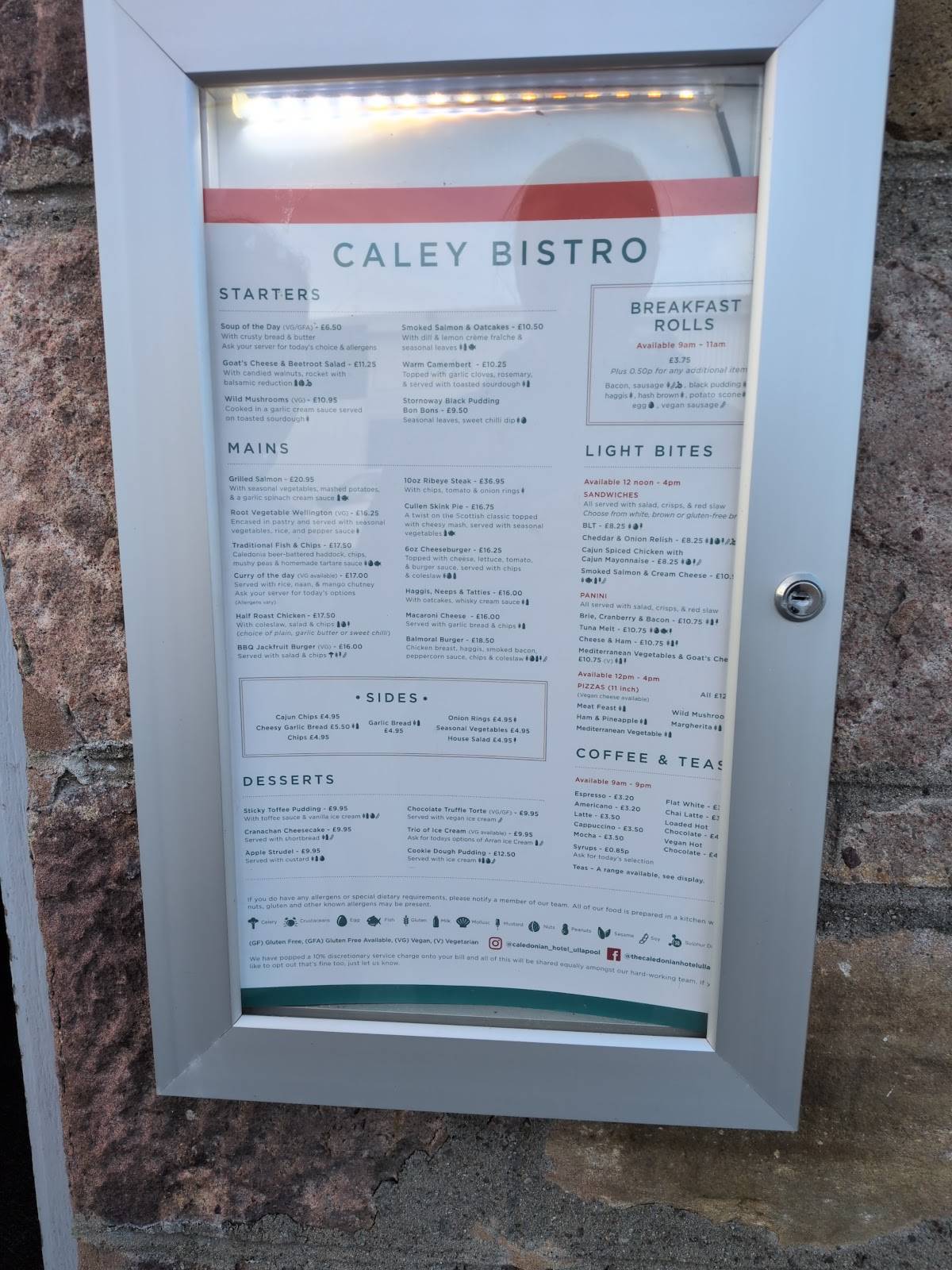 The Caley Inn меню