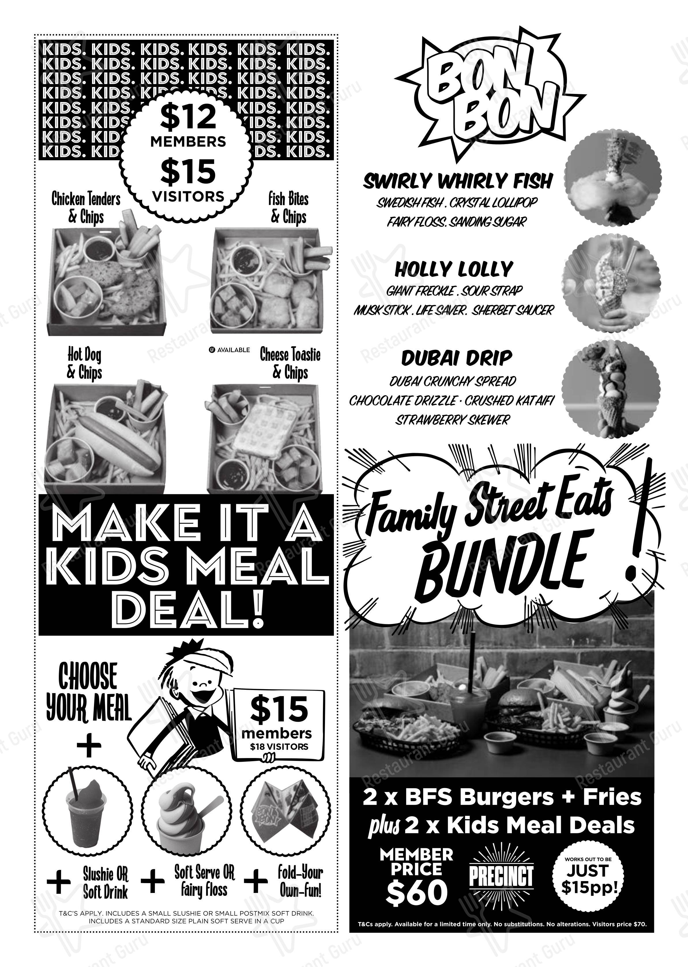 Меню напитков ресторана The Precinct