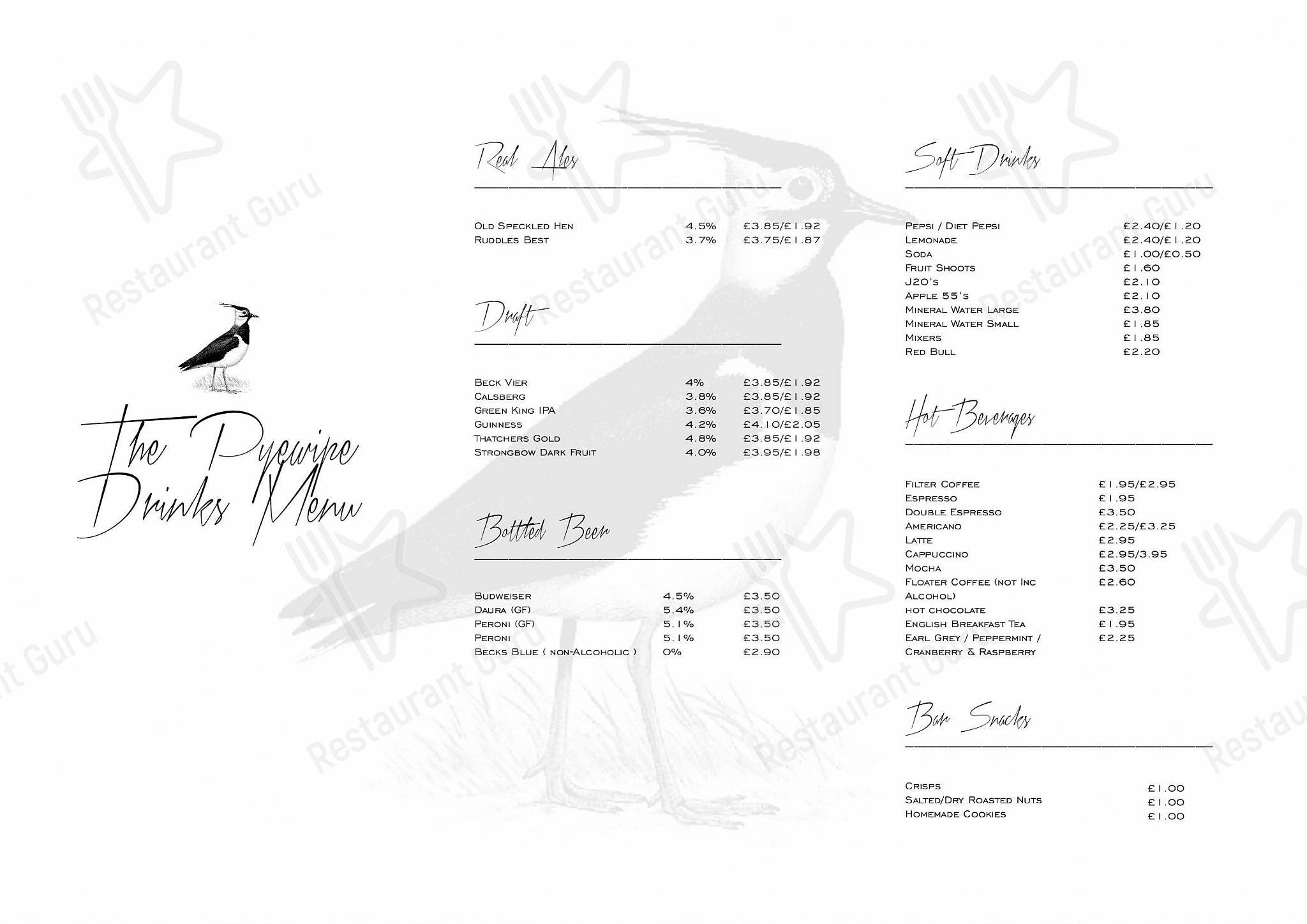 Pyewipe Lodge Hotel в Линкольне - Carte menu