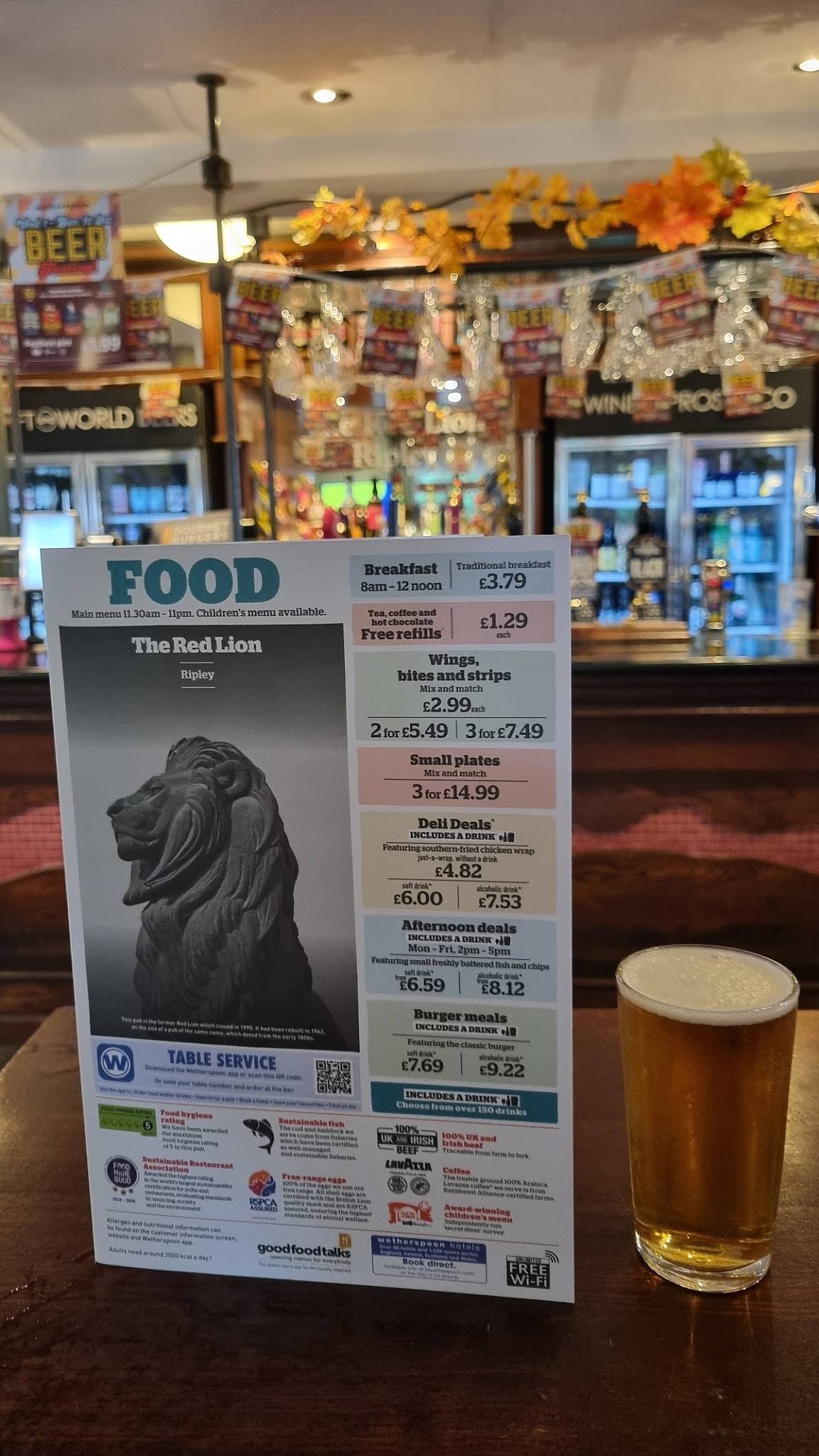 The Red Lion - JD Wetherspoons меню
