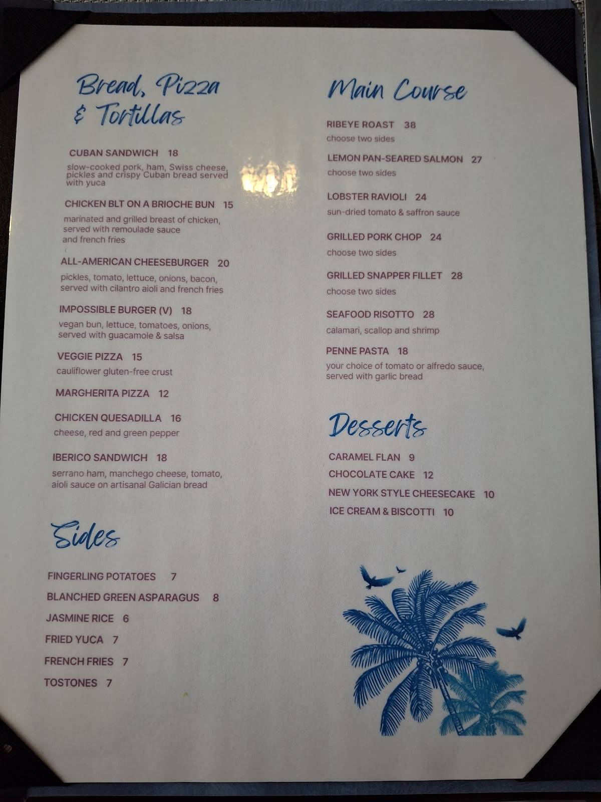 The Rickenbacker Restaurant меню