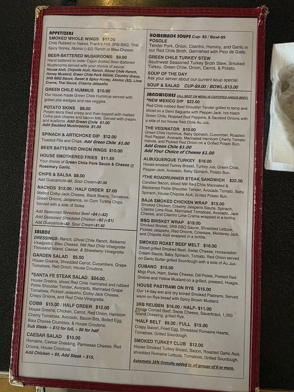 Three Rivers Eatery & Brewhouse меню