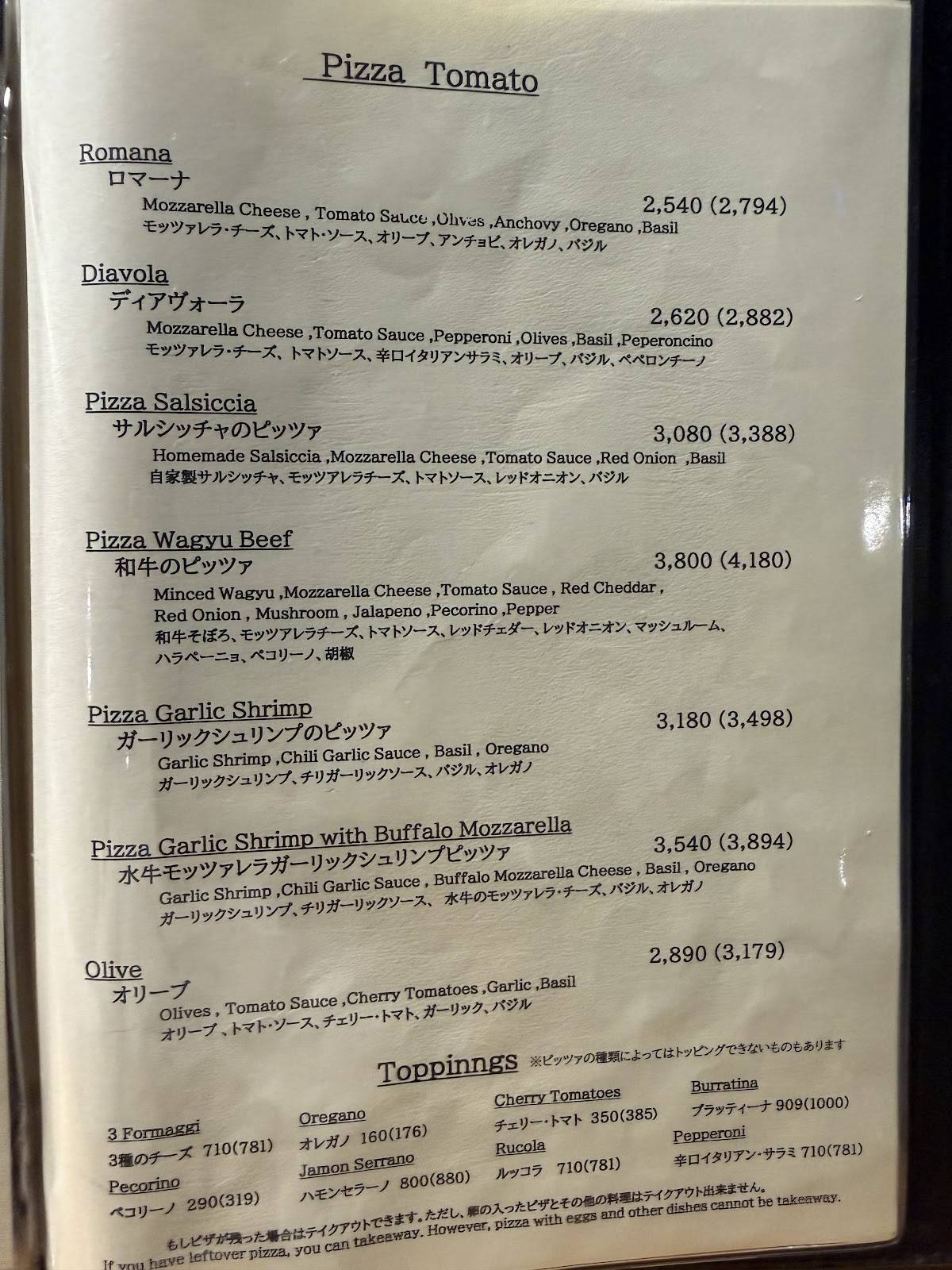 Pizza Strada меню