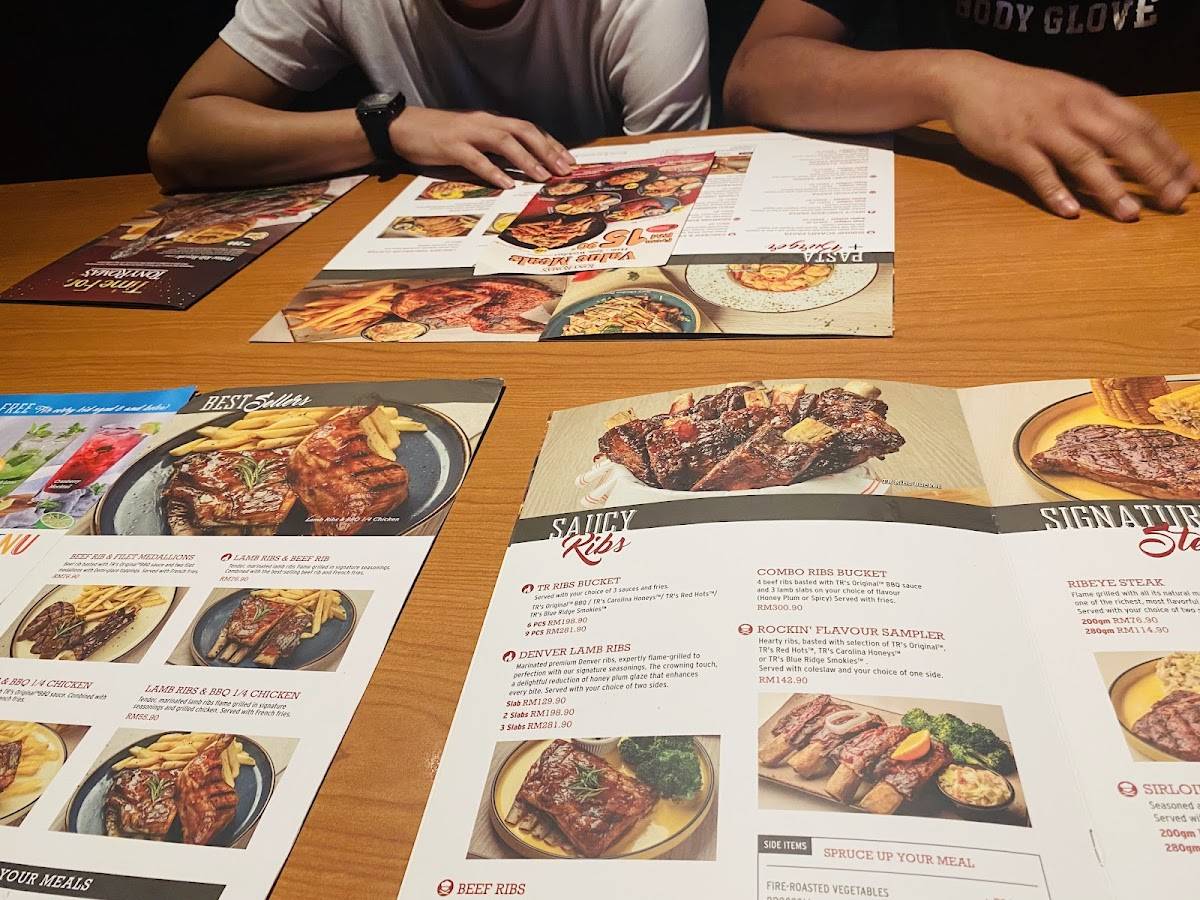 Tony Roma's меню