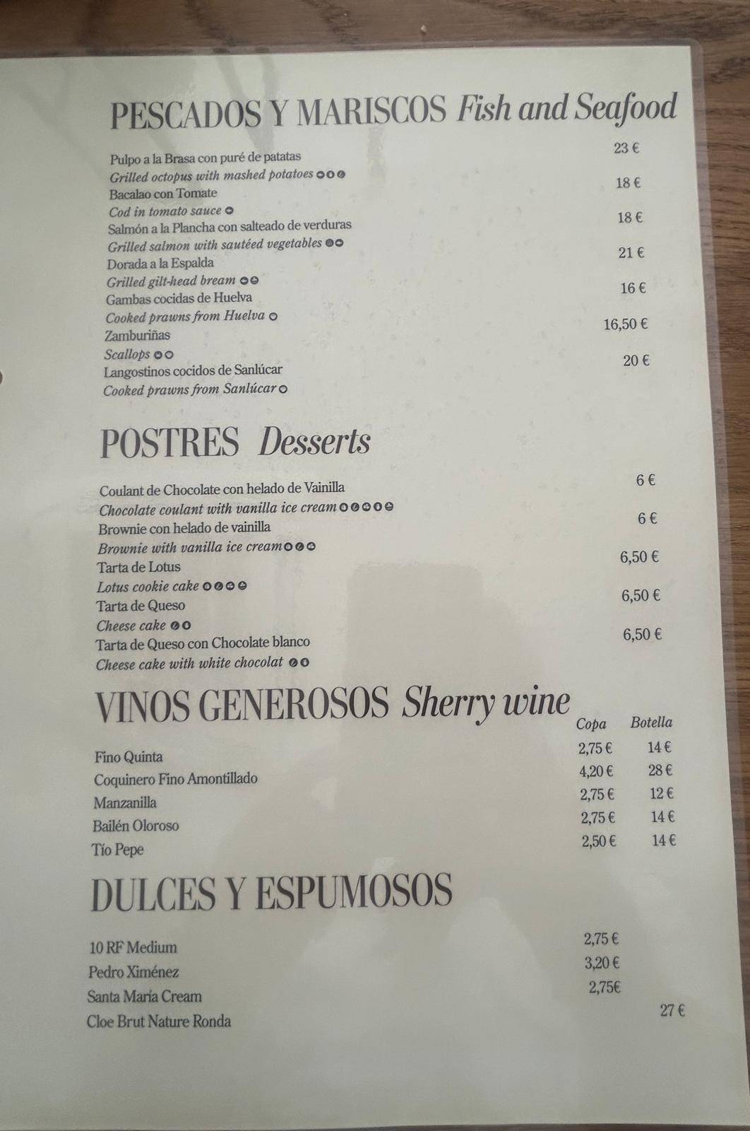 Toro Tapas Ronda меню