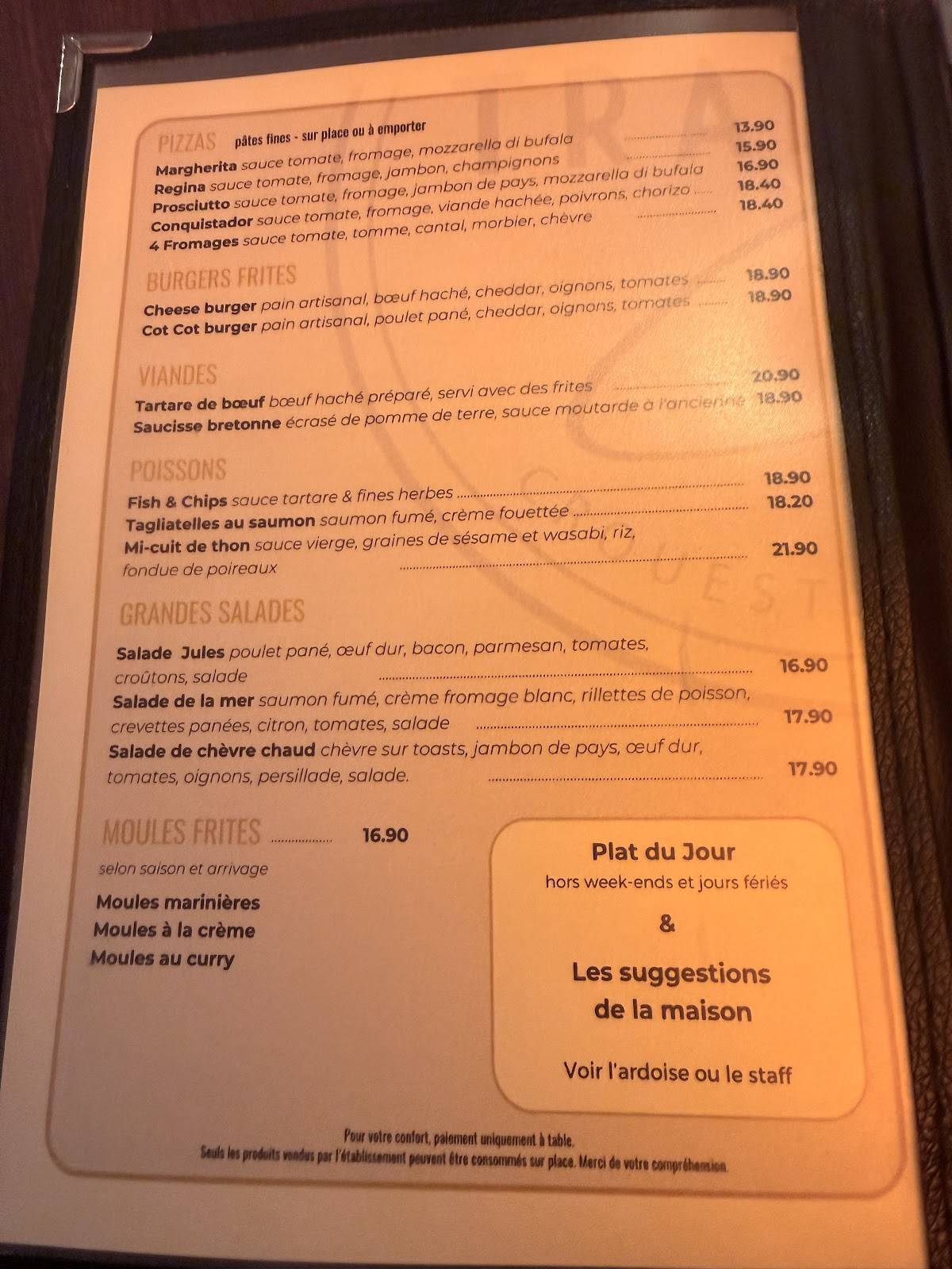 Transat Café меню