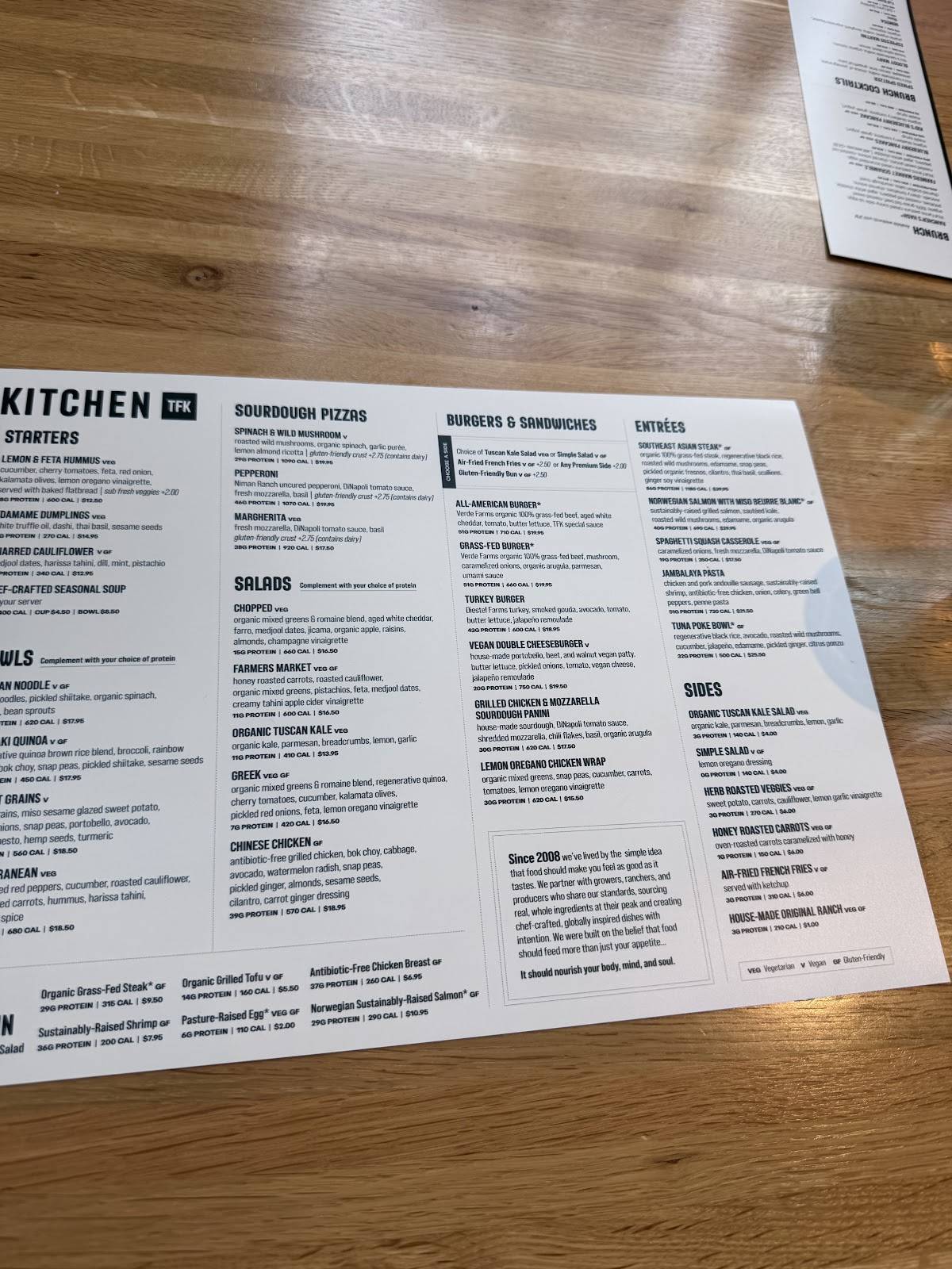 True Food Kitchen меню