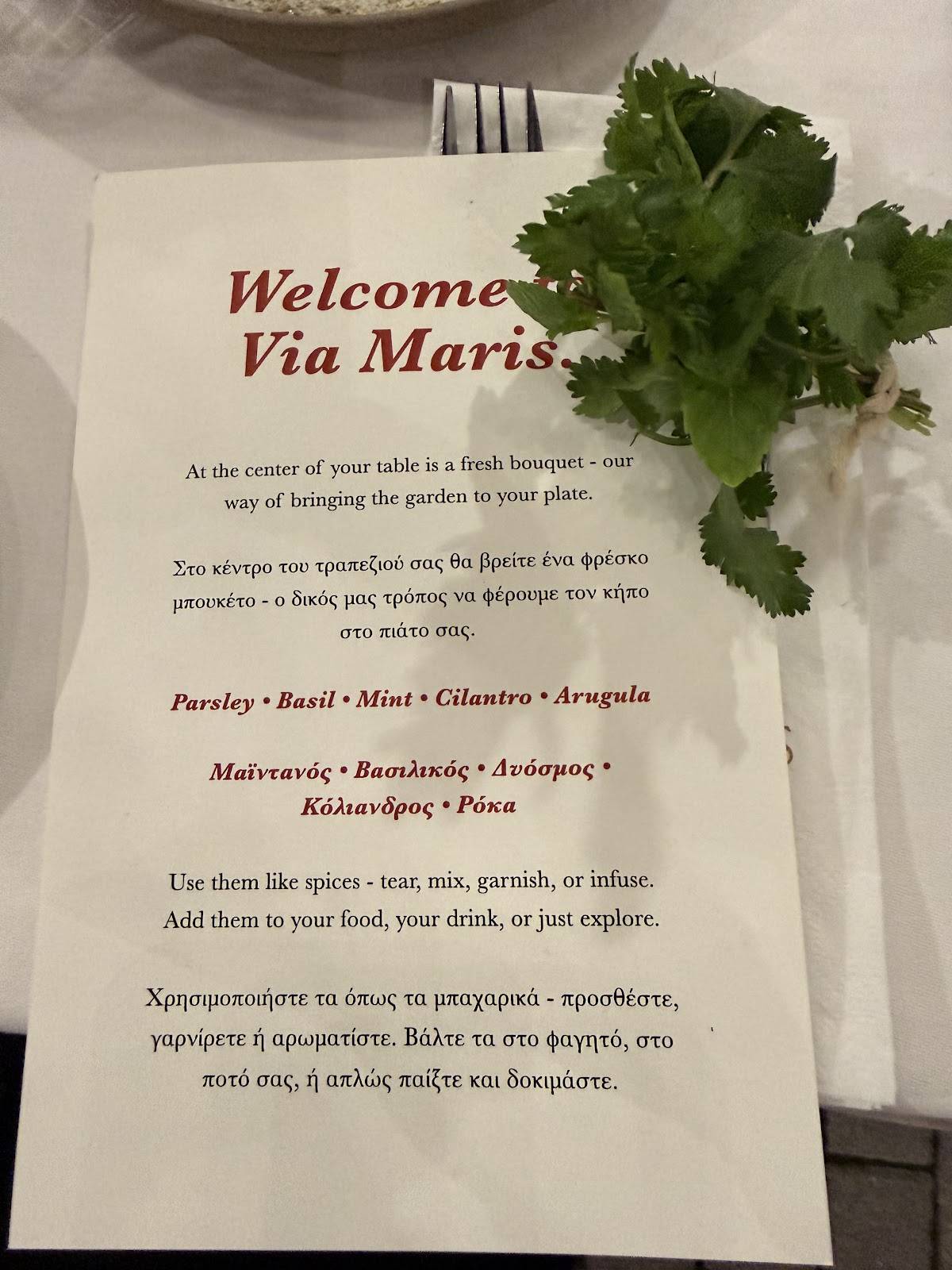 Via Maris меню