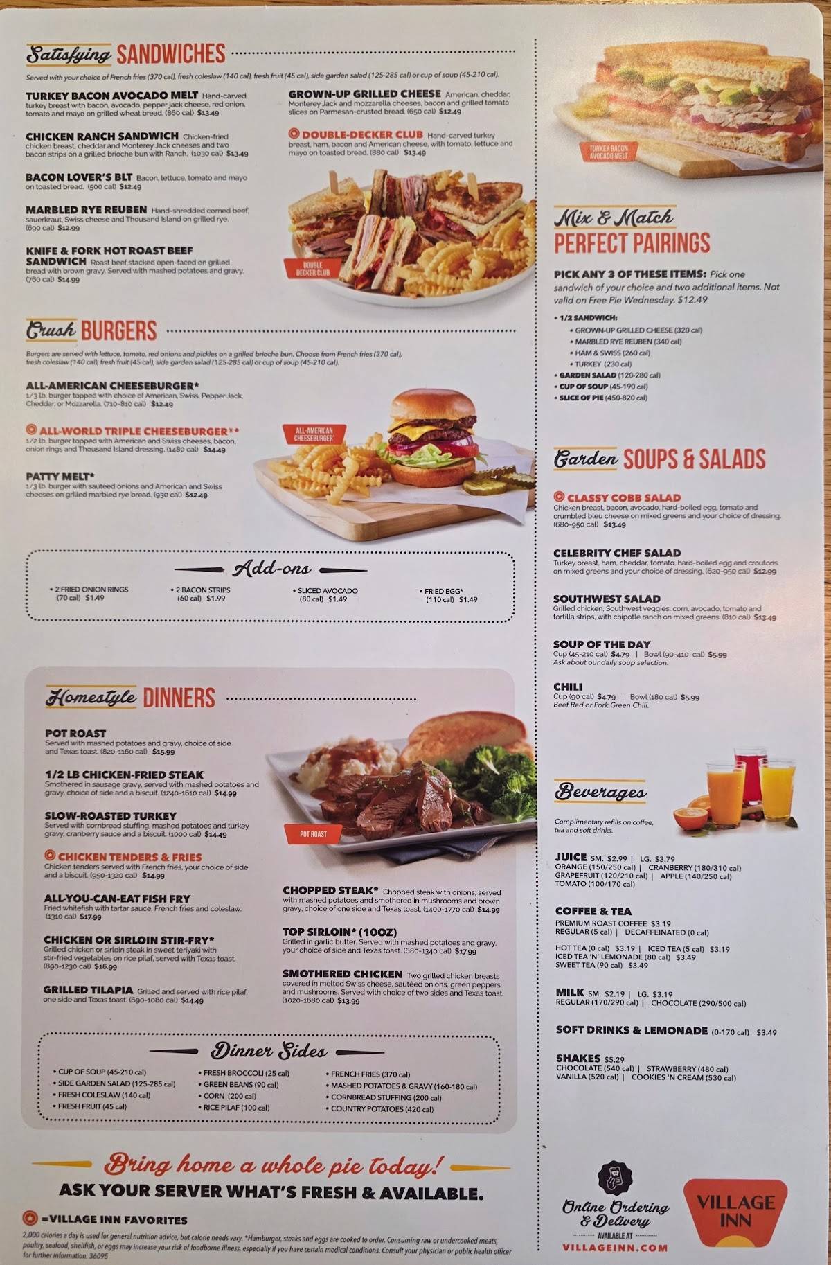 Village Inn меню