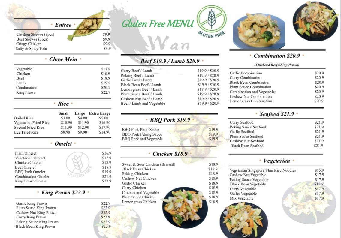 Wan‘s Chinese Restaurant Shellharbour меню