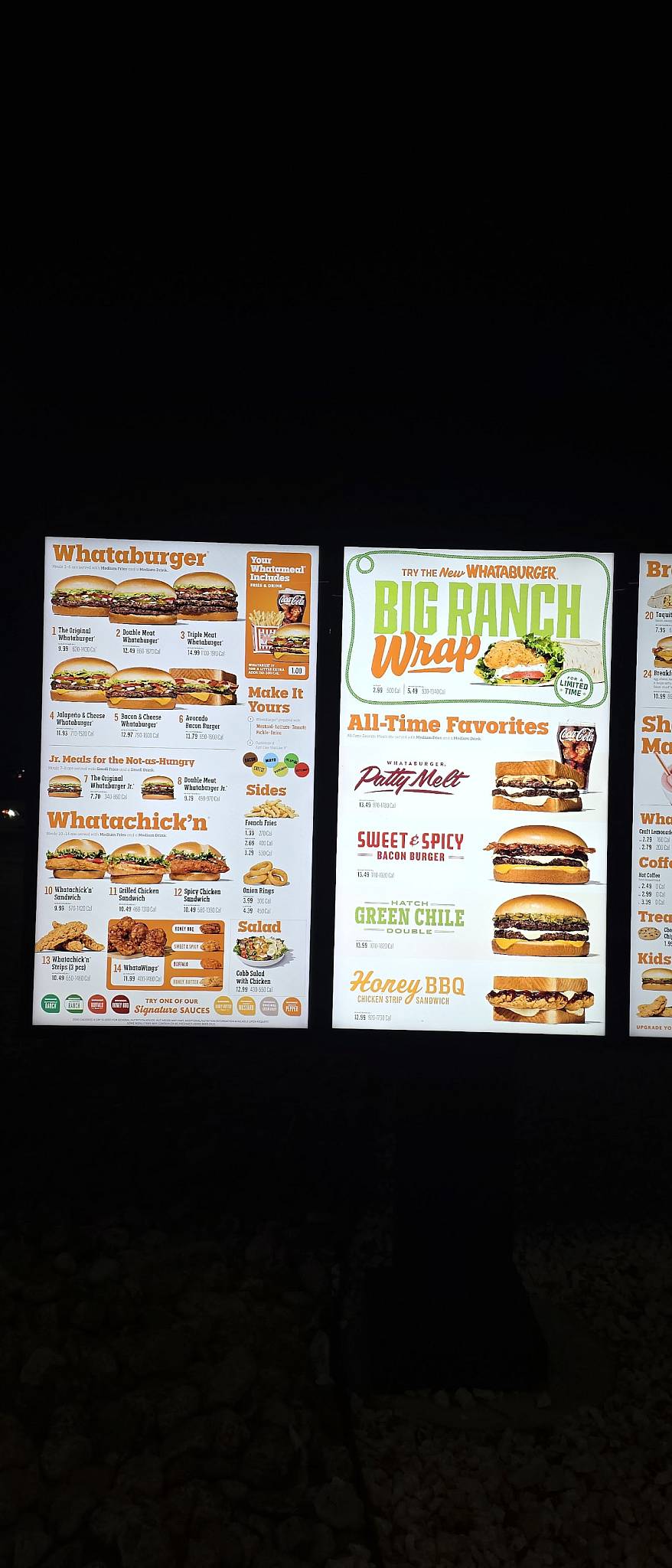 Whataburger меню