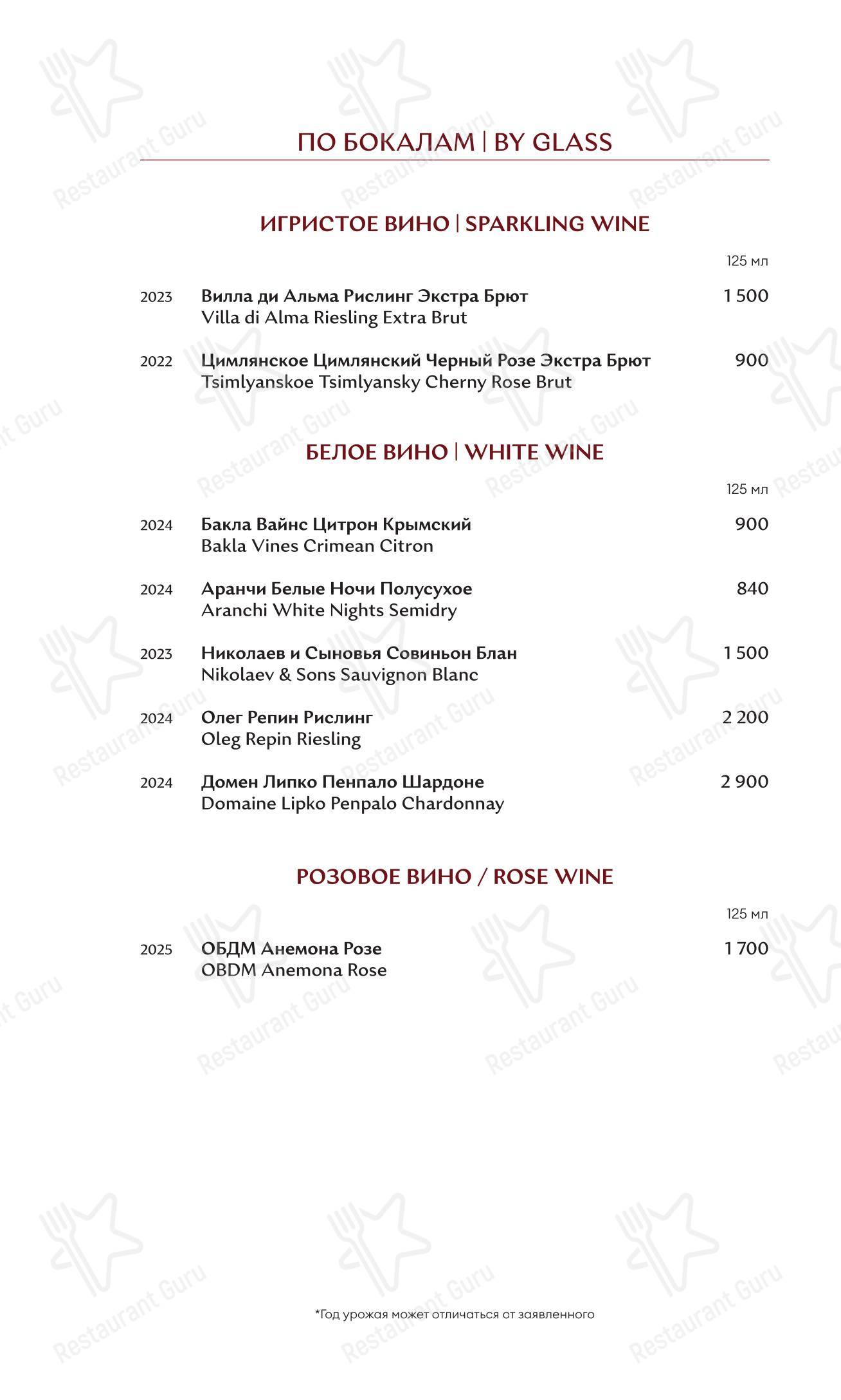 Меню ресторана Winekitchen - Детское