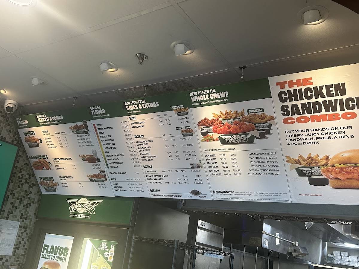 Wingstop меню