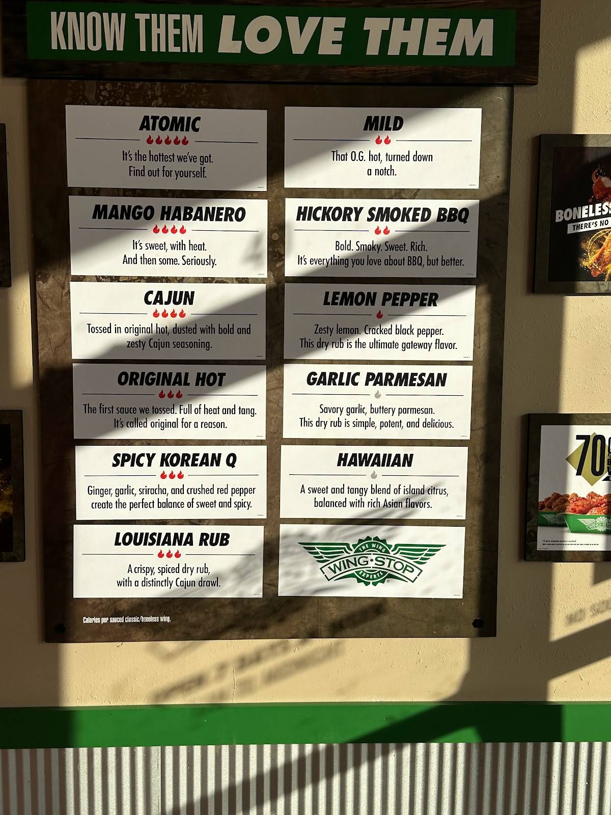 Wingstop меню