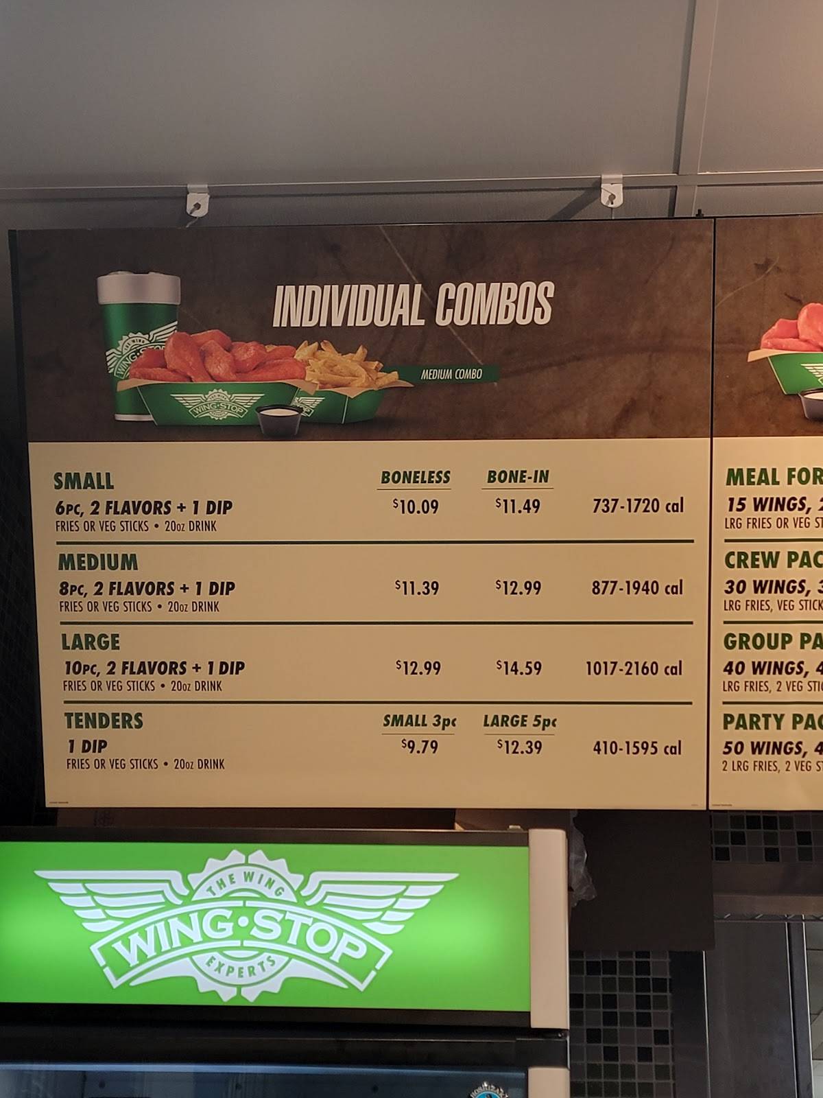 Wingstop меню
