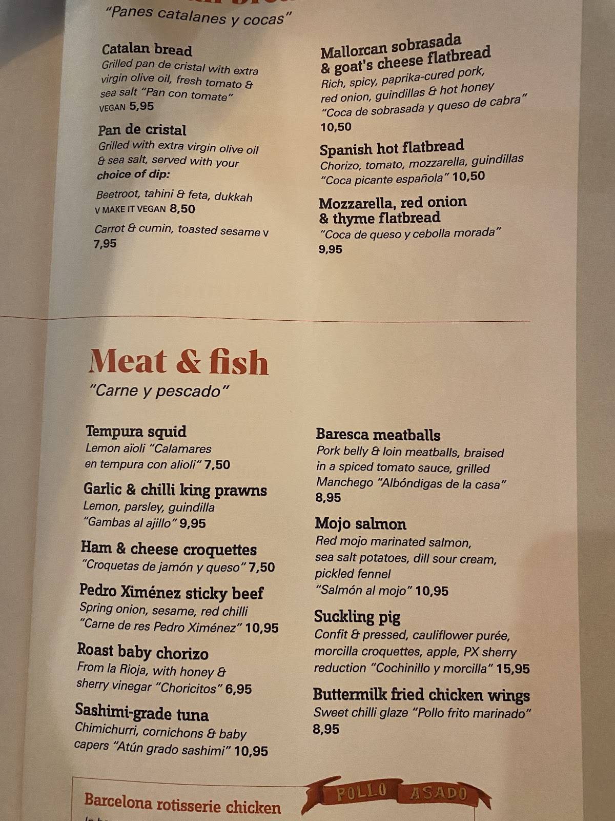baresca - Nottingham меню
