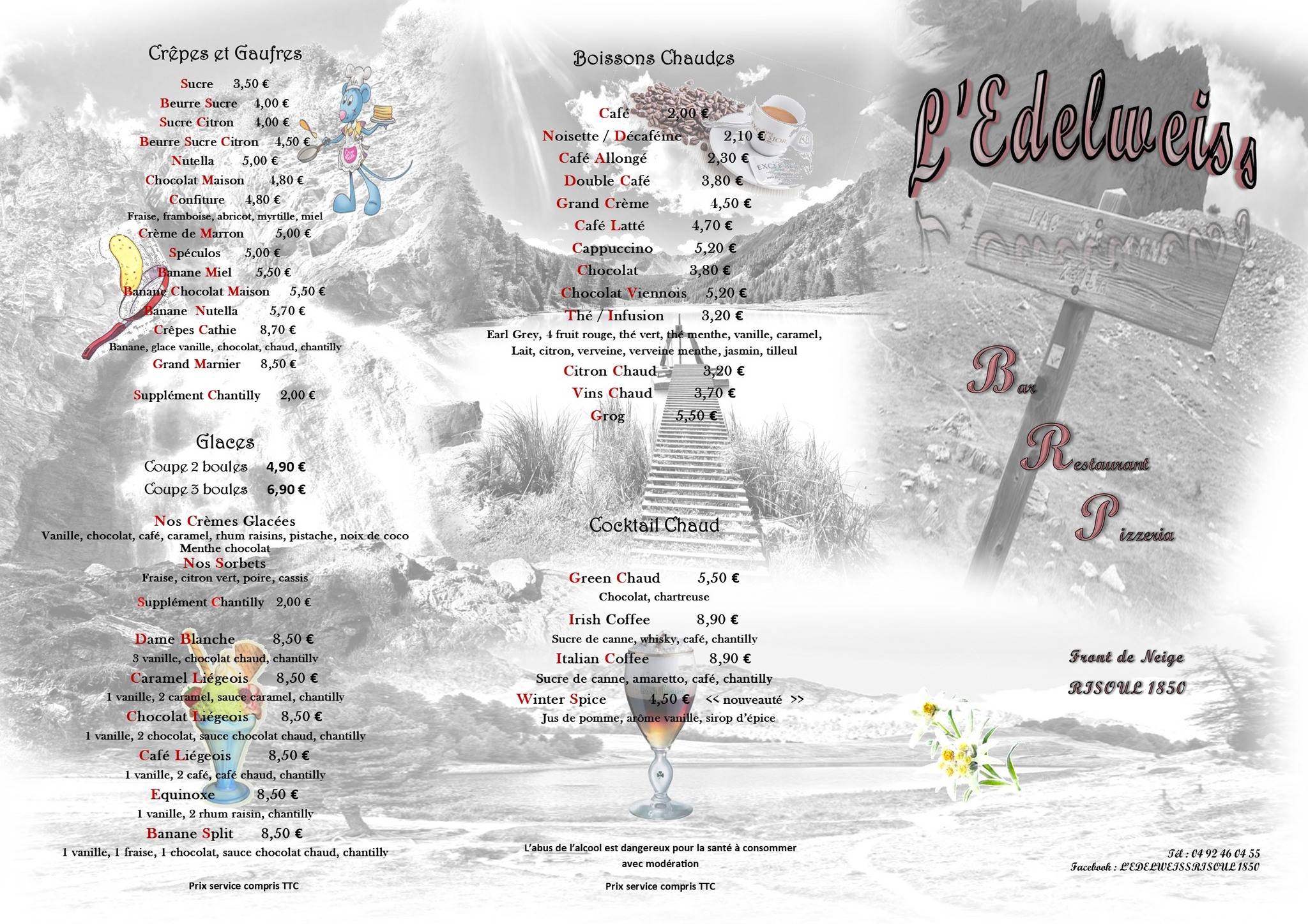 l'Edelweiss меню