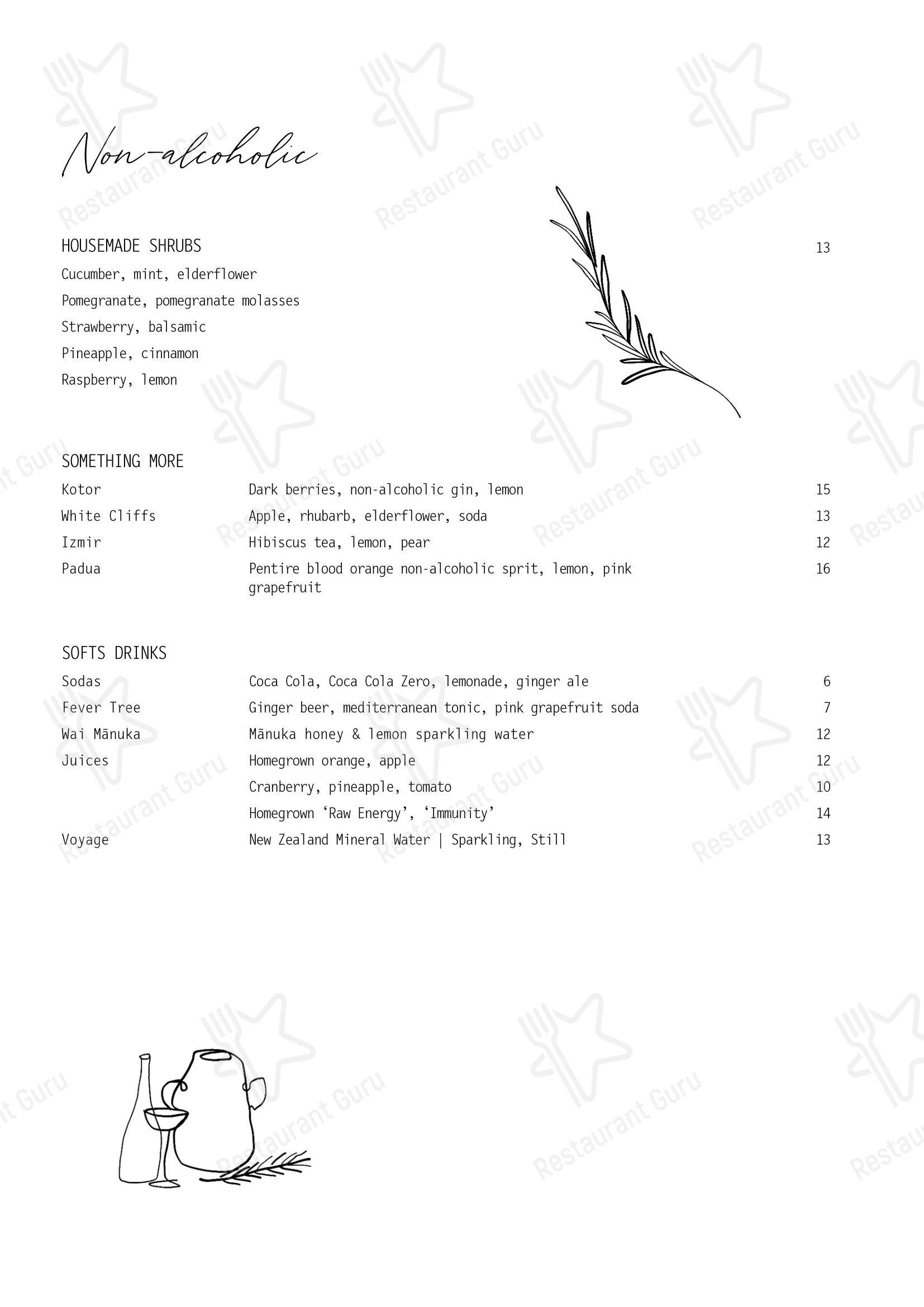 Esther Restaurant в Окленде - Lunch Menu